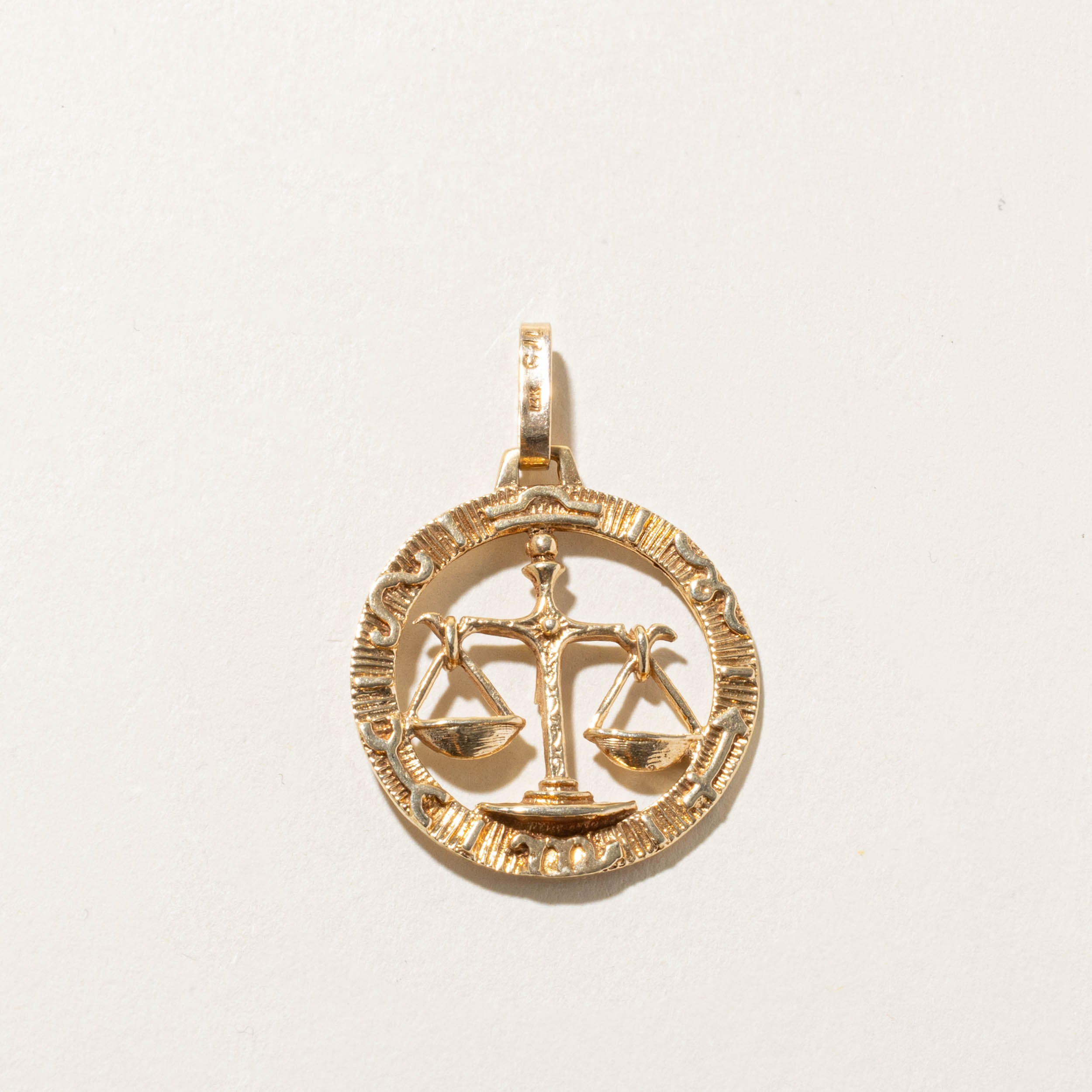 10k Libra Zodiac Pendant