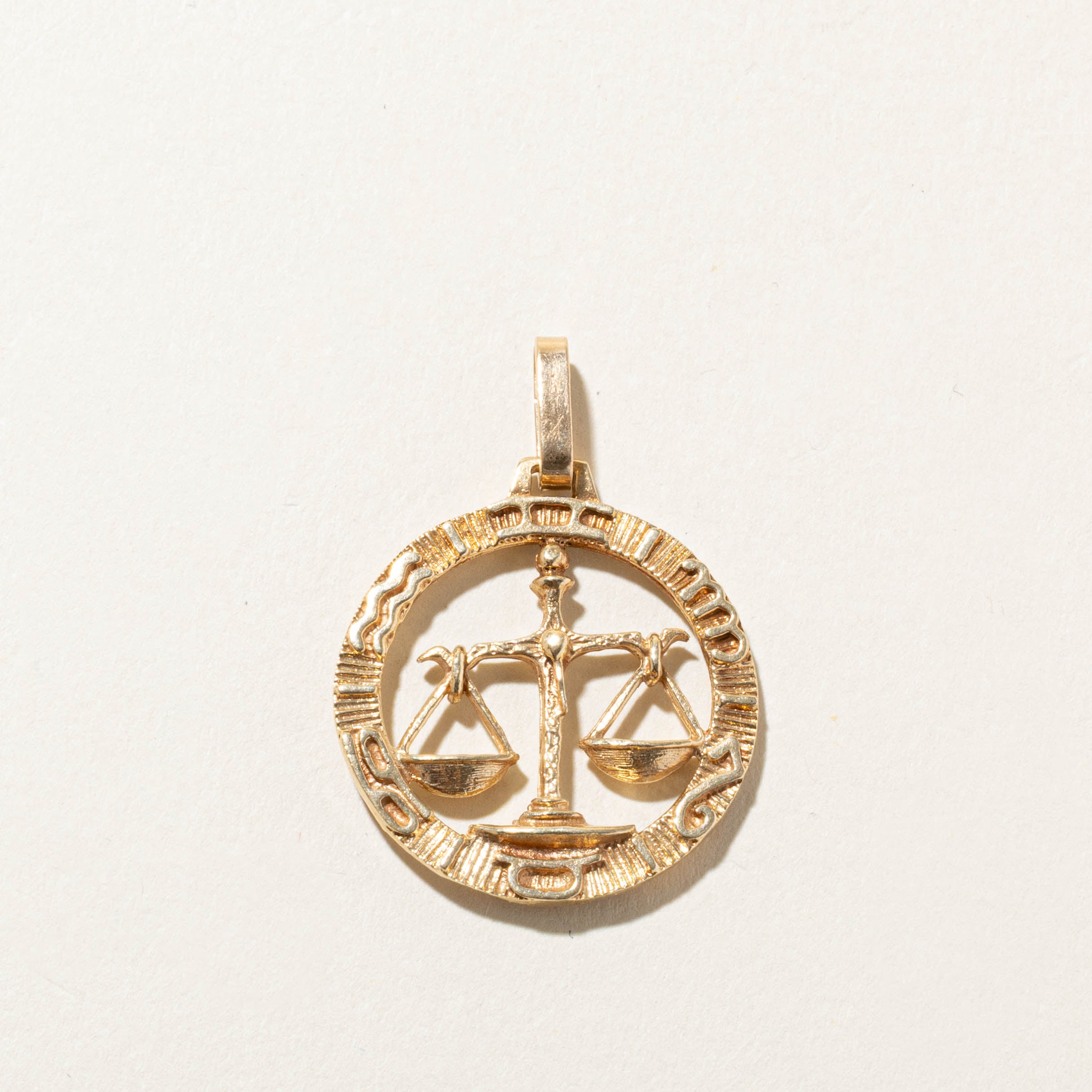 10k Libra Zodiac Pendant