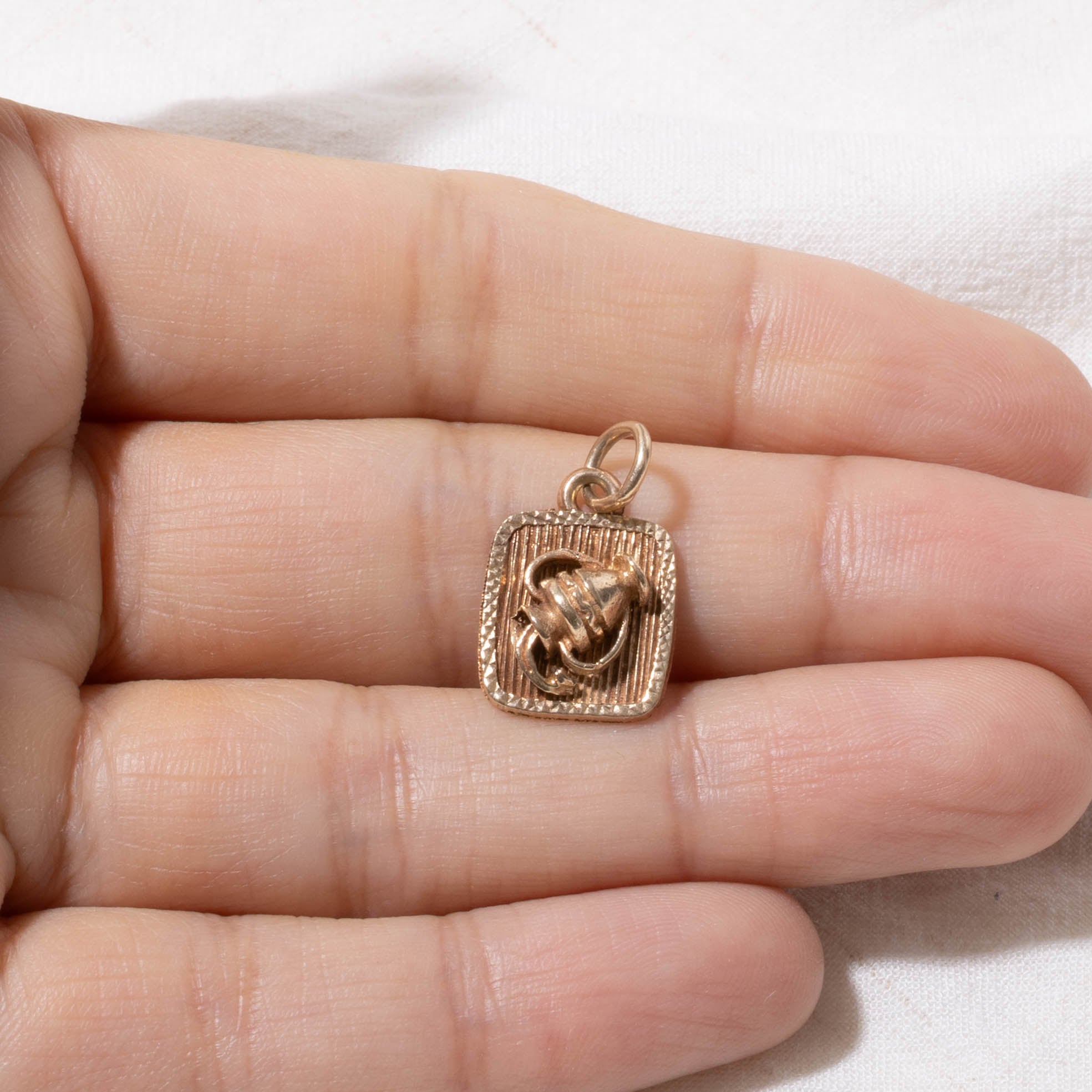 10k Aquarius Zodiac Charm