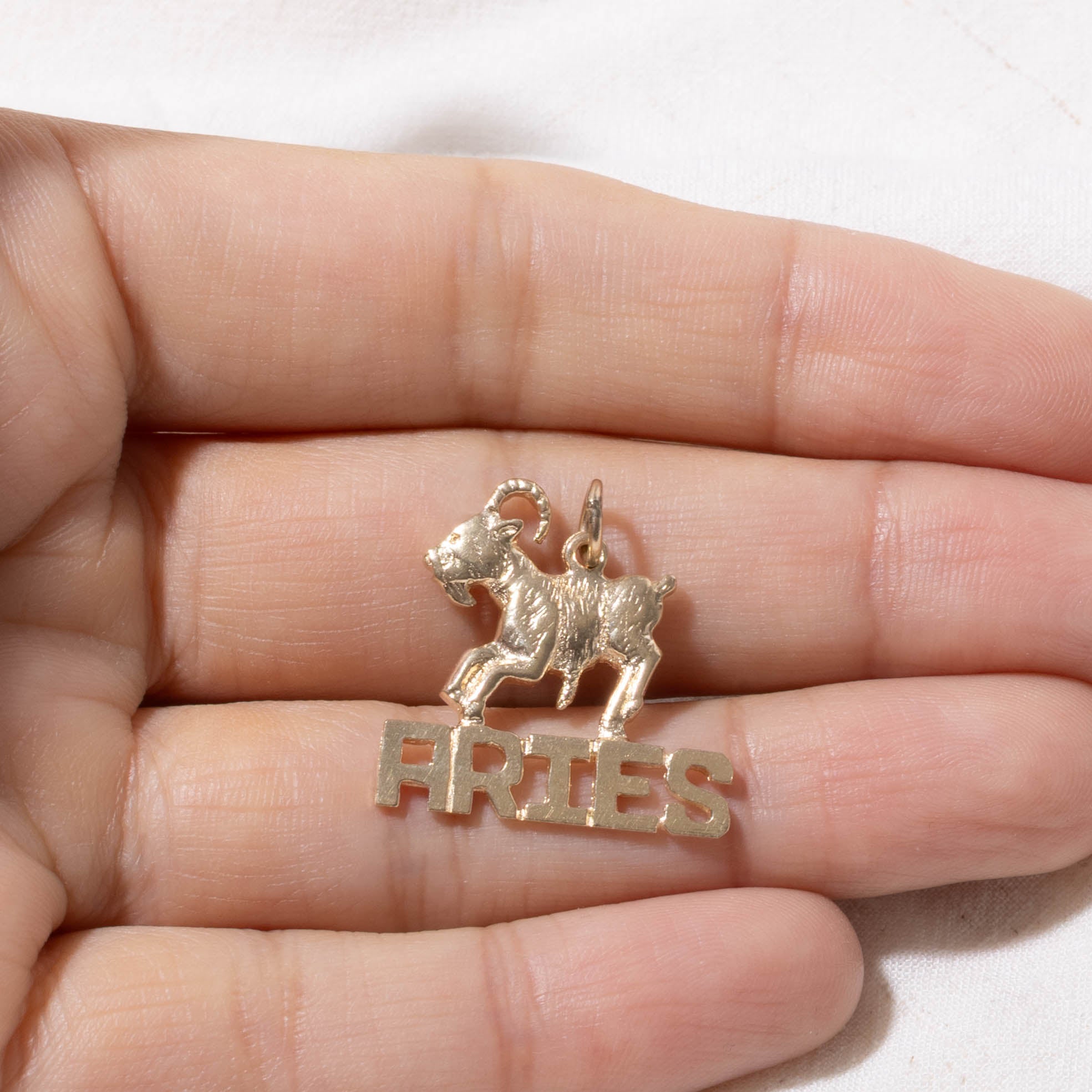 14k Aries Zodiac Pendant
