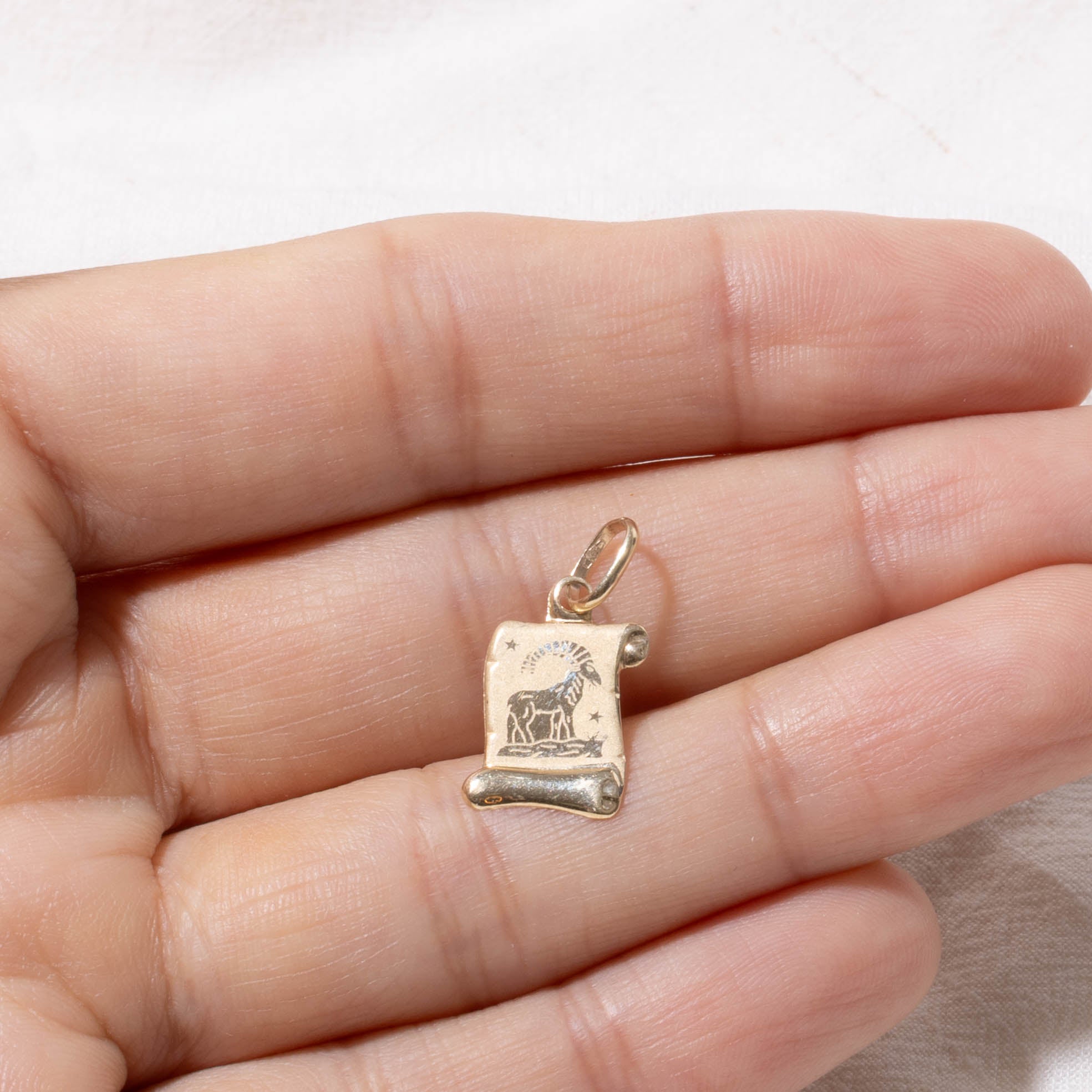14k Aries Zodiac Charm