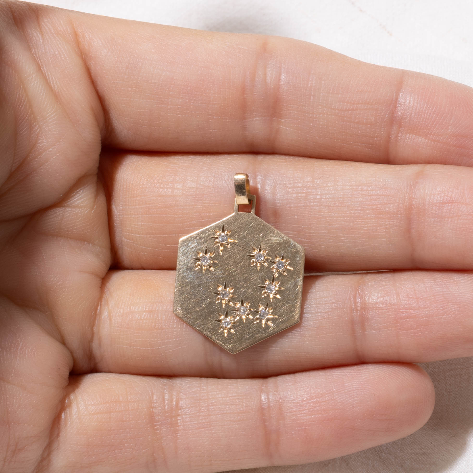 14k Gemini Zodiac Pendant