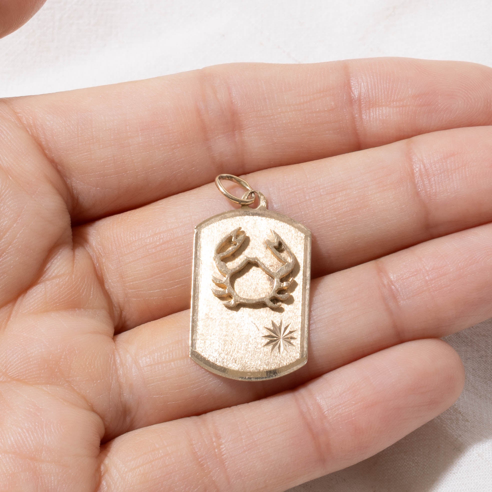 10k Cancer Zodiac Pendant