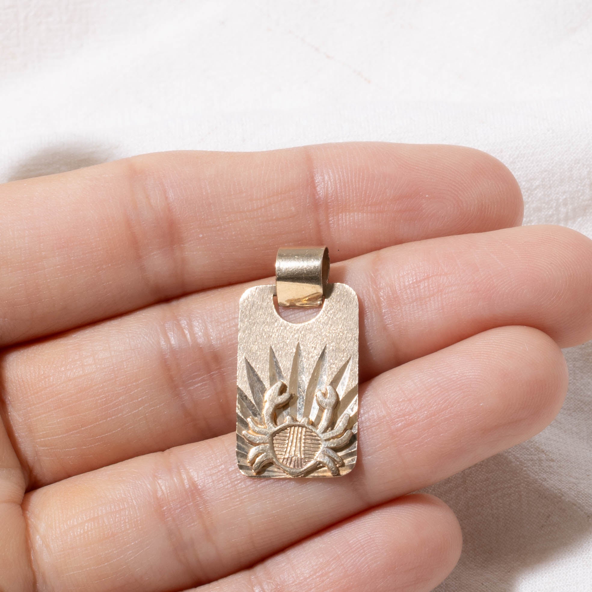 10k Cancer Zodiac Pendant