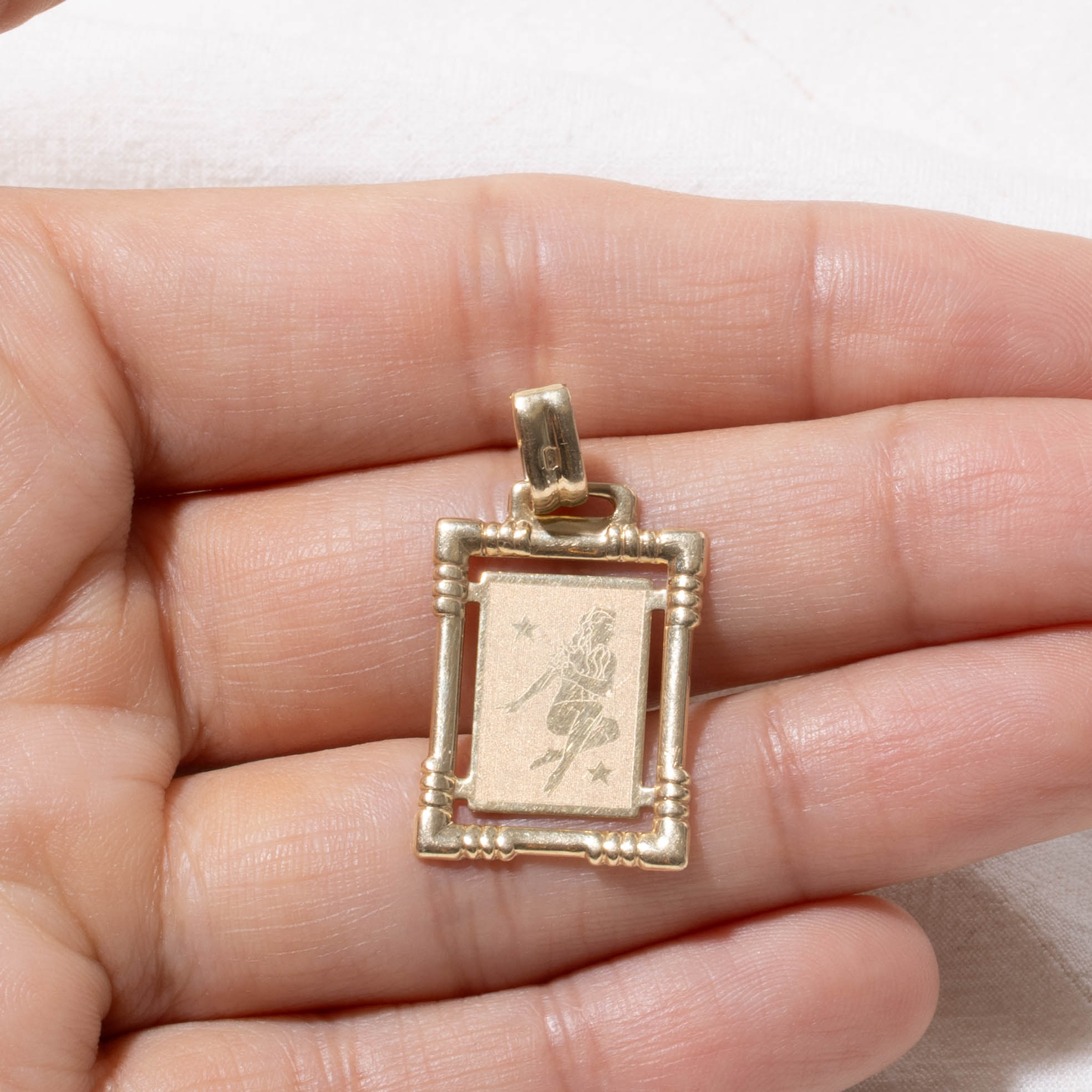 Czech 14k Virgo Zodiac Pendant