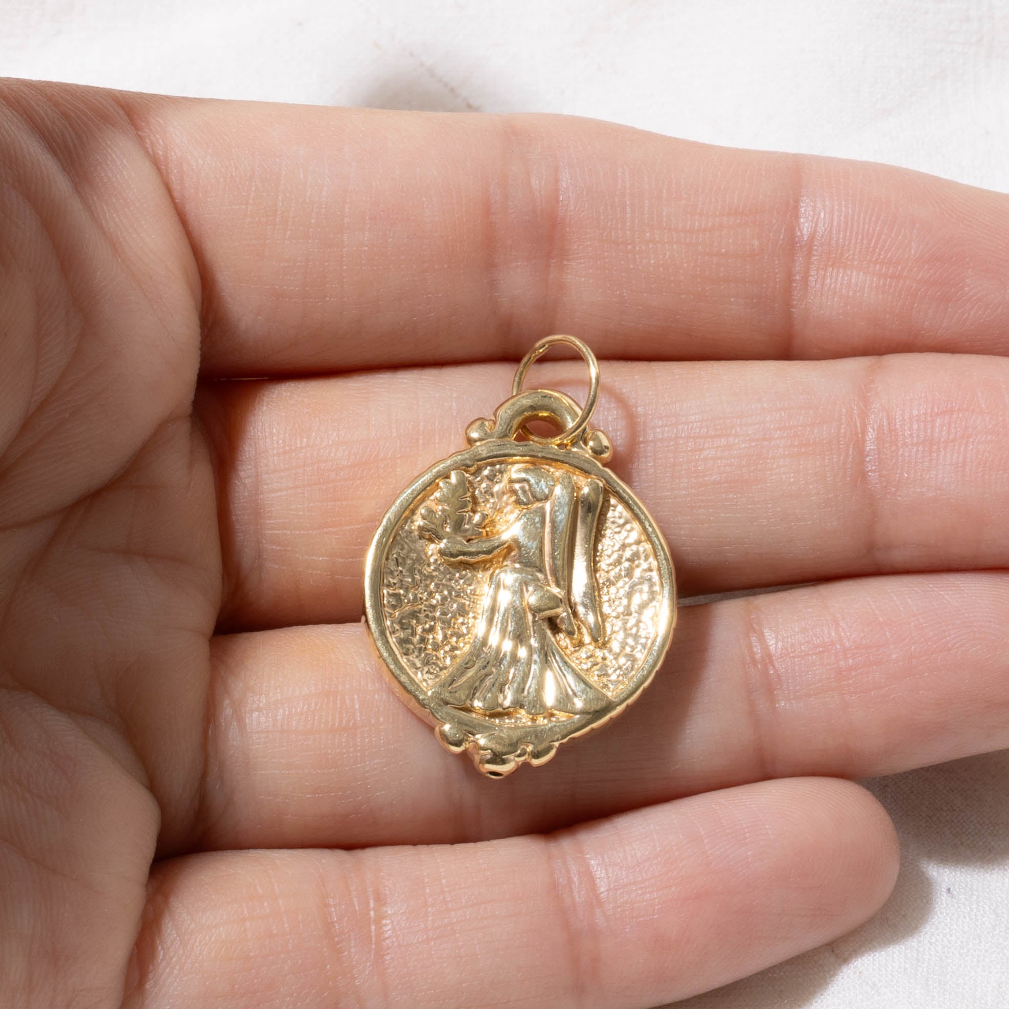 Italian Virgo Zodiac 14k Pendant