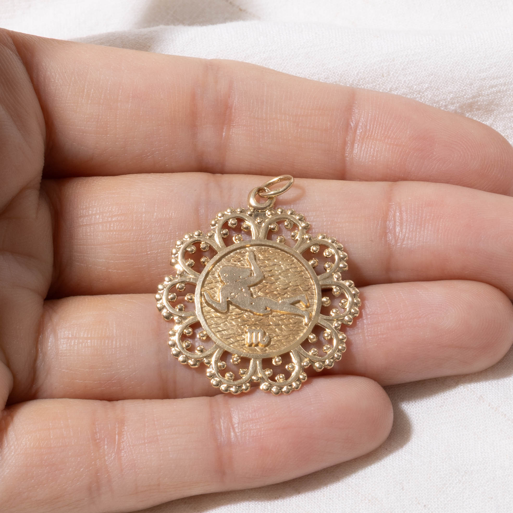 14k Scorpio Zodiac Pendant