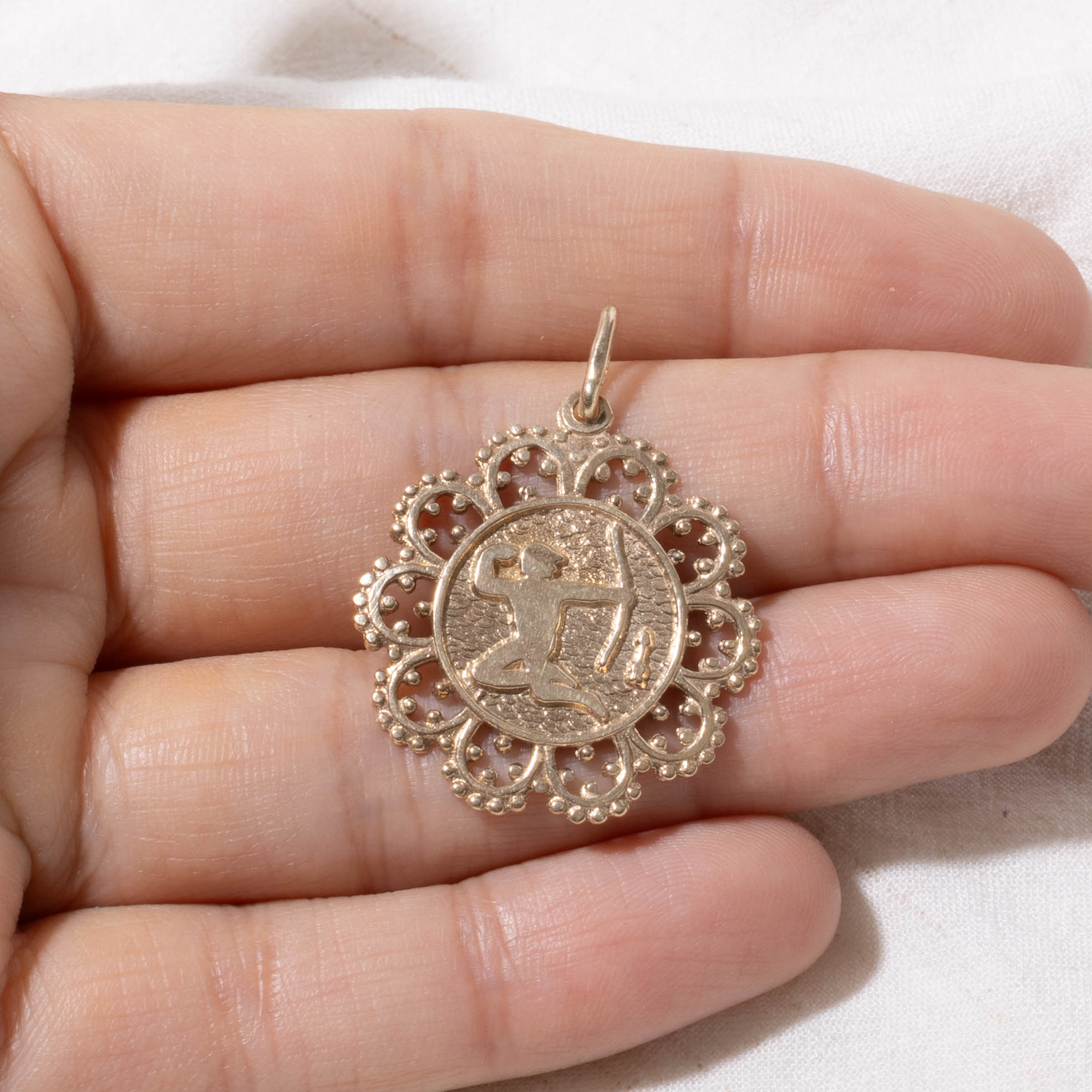 14k Saggitarius Zodiac Pendant