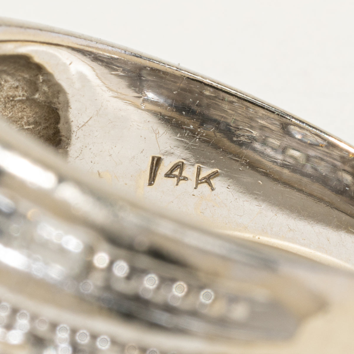 14k Bezel Set Diamond Milgrain Grooved Low Dome Ring | 1.94ctw | SZ 7.5