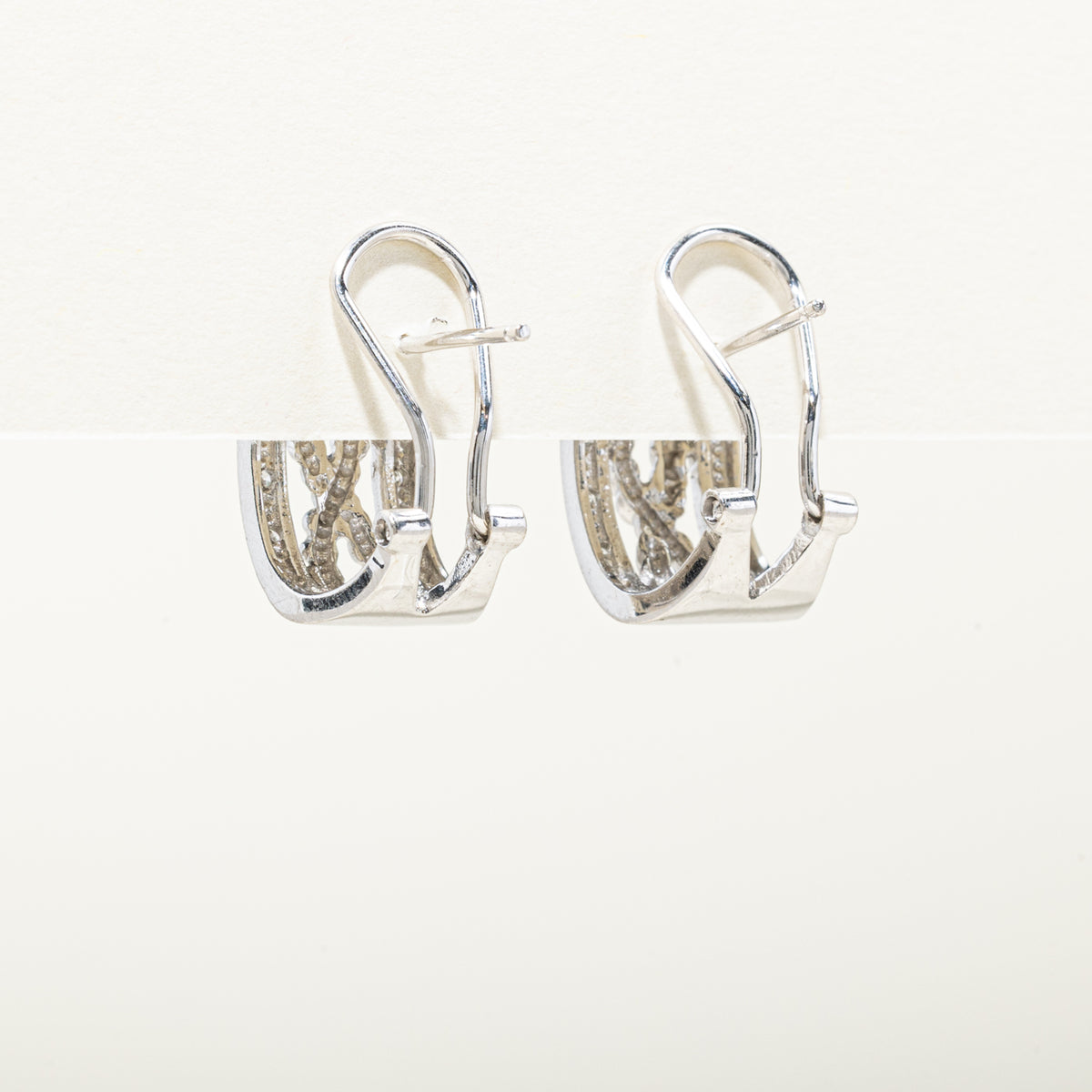 14k Multi Row Diamond Twisted Rope Hoop Earrings | 0.25ctw