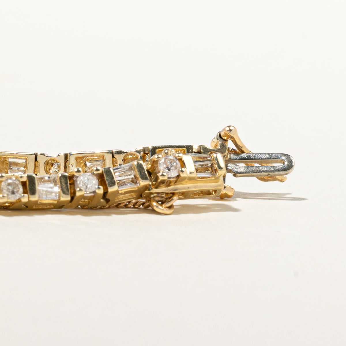 14k Eternity Mixed Cut Diamond Geometric Tennis Bracelet | 2.18ctw | 7"