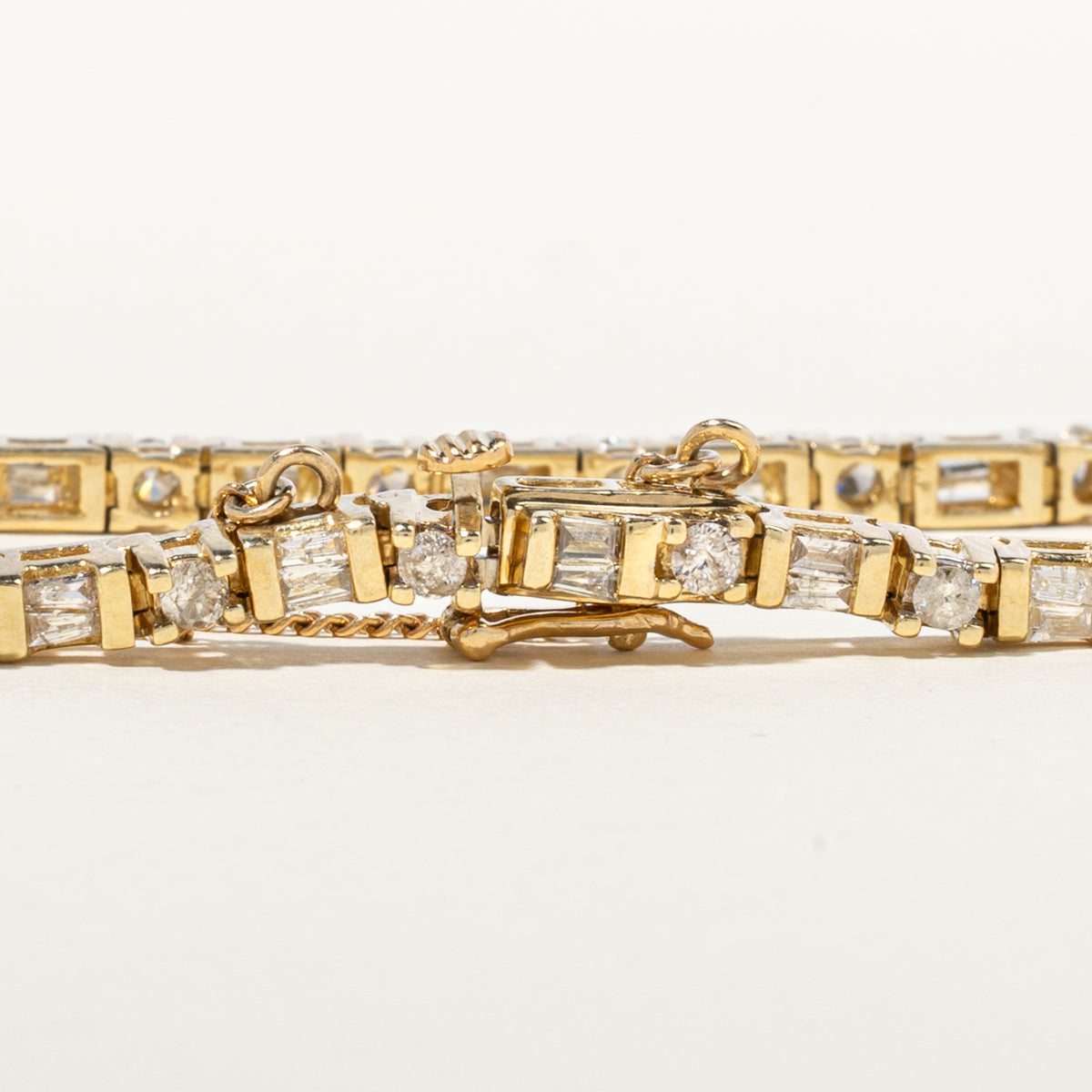 14k Eternity Mixed Cut Diamond Geometric Tennis Bracelet | 2.18ctw | 7"