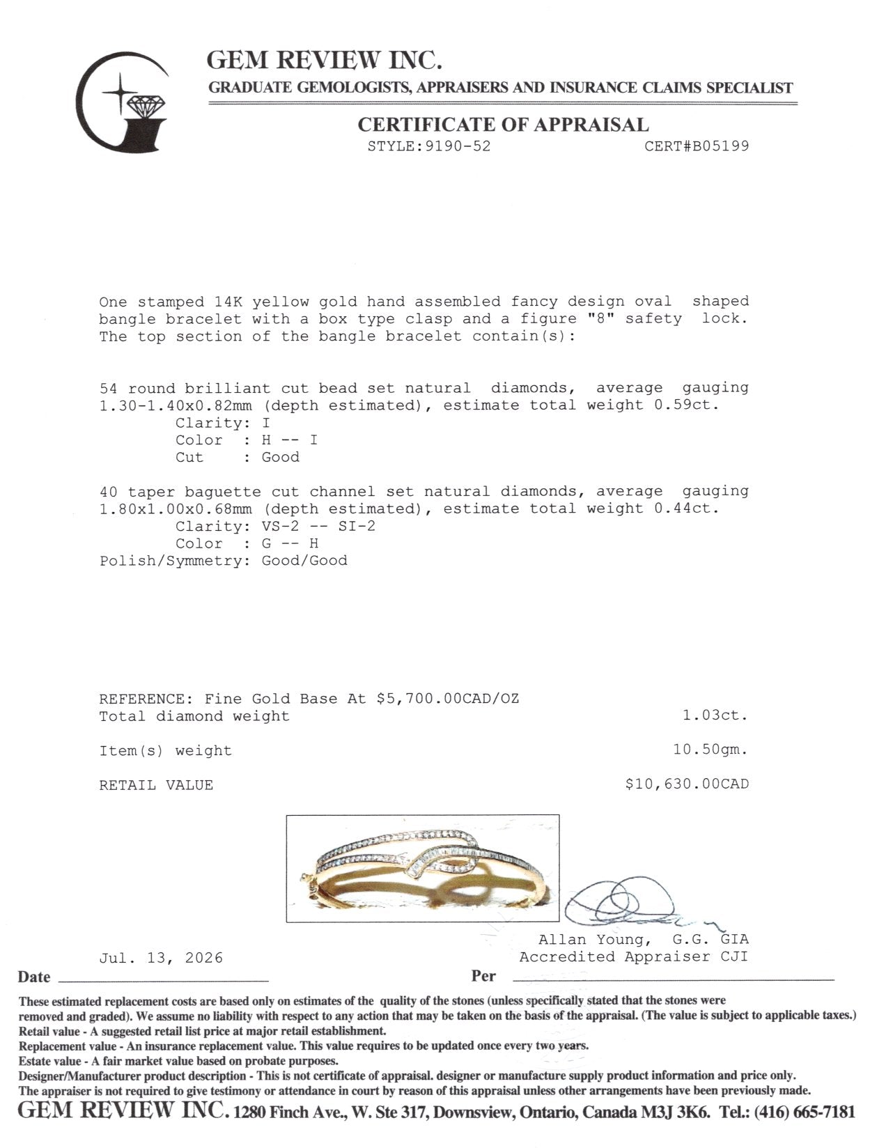 14k Multi Row Mixed Cut Diamond Looped Bangle | 1.03ctw | 2.25"