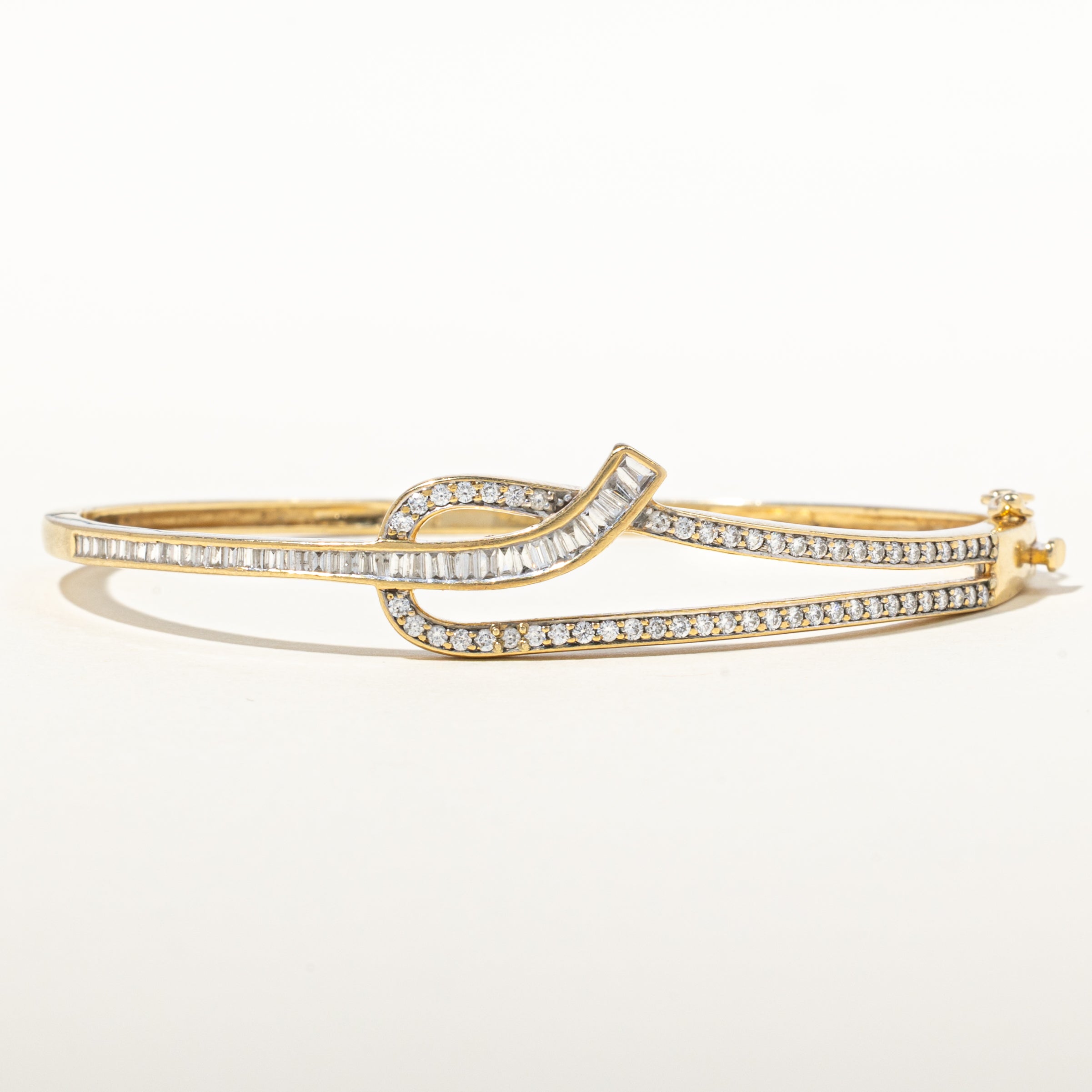 14k Multi Row Mixed Cut Diamond Looped Bangle | 1.03ctw | 2.25"