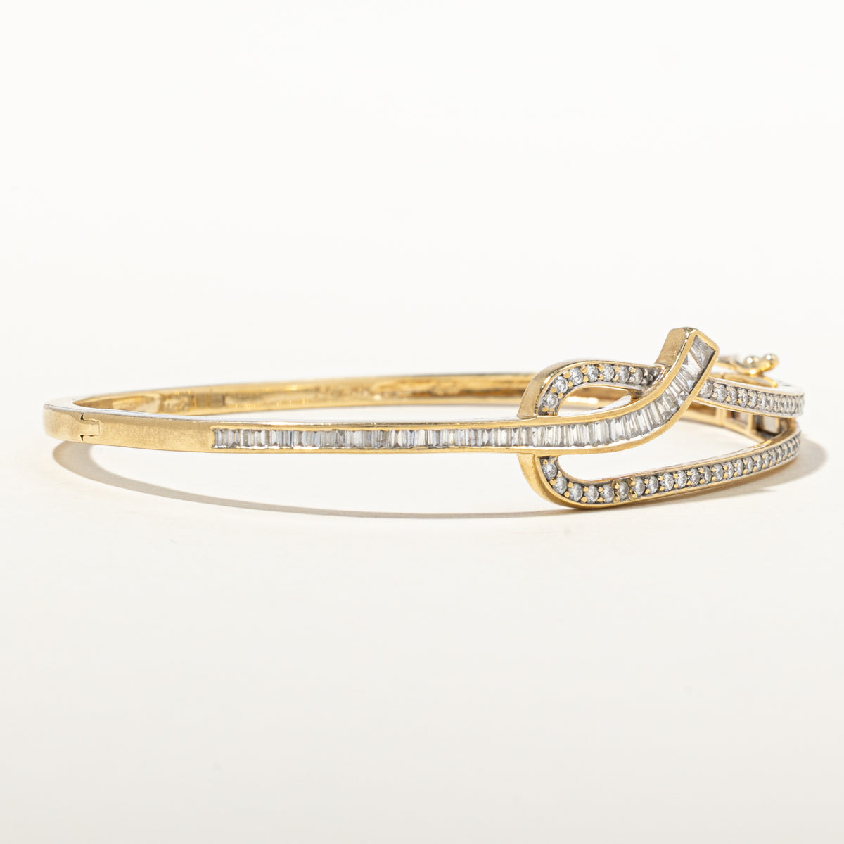 14k Multi Row Mixed Cut Diamond Looped Bangle | 1.03ctw | 2.25"
