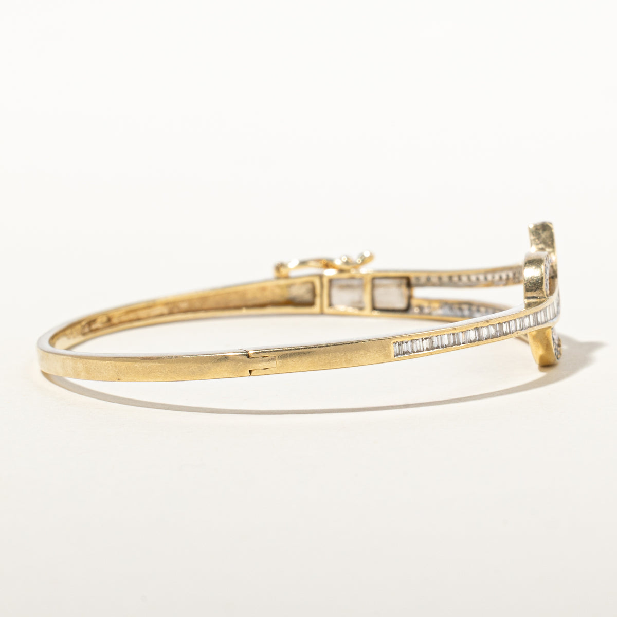 14k Multi Row Mixed Cut Diamond Looped Bangle | 1.03ctw | 2.25"