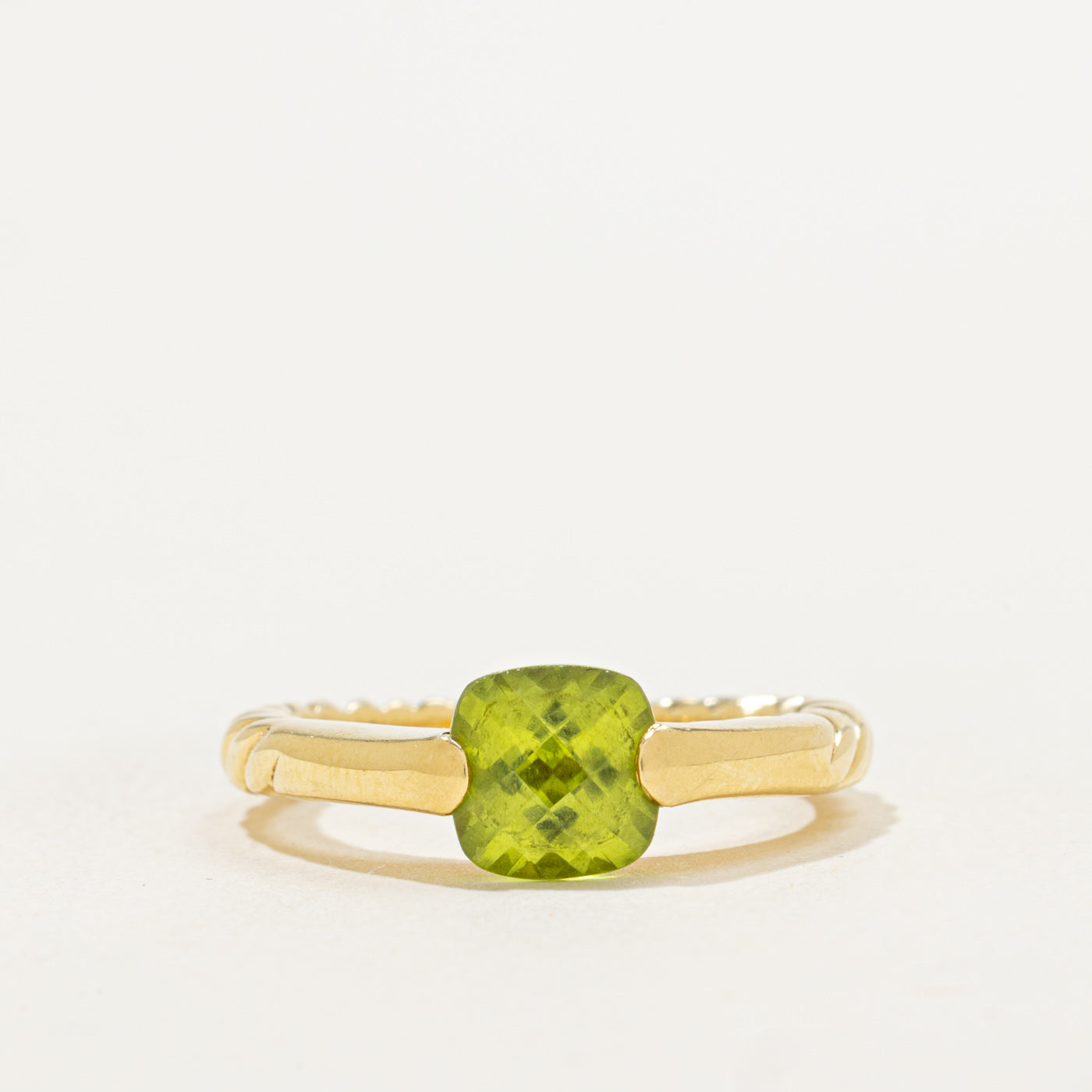 'David Yurman' 18k Peridot Cable Ring | 1.25ct | SZ 7