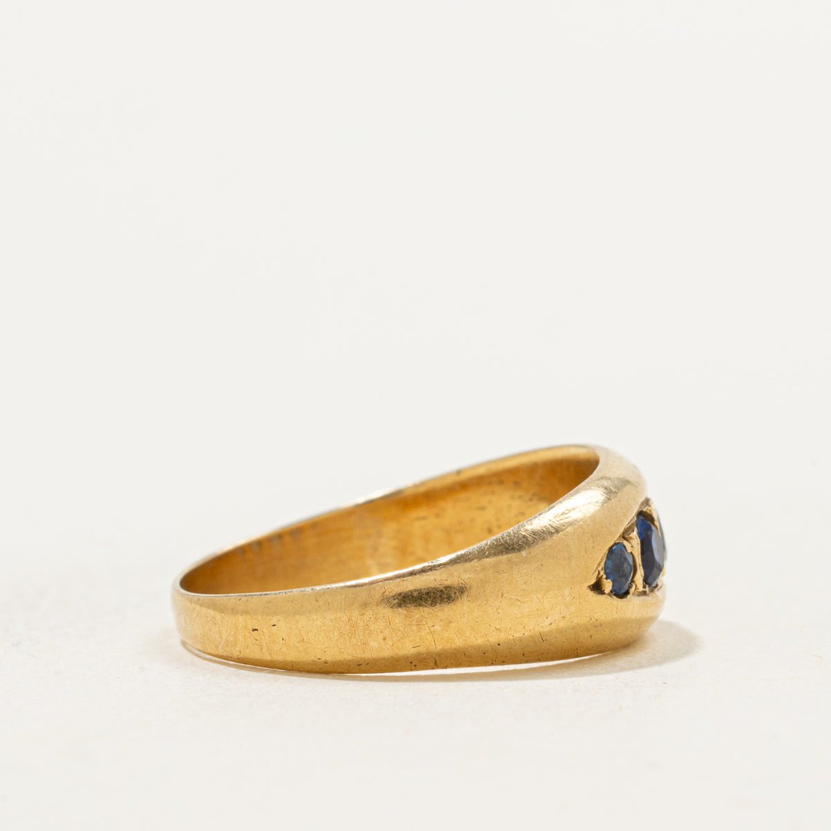 Late Victorian 18k Antique Cut Sapphire Boat Ring | 0.5ctw | SZ 6