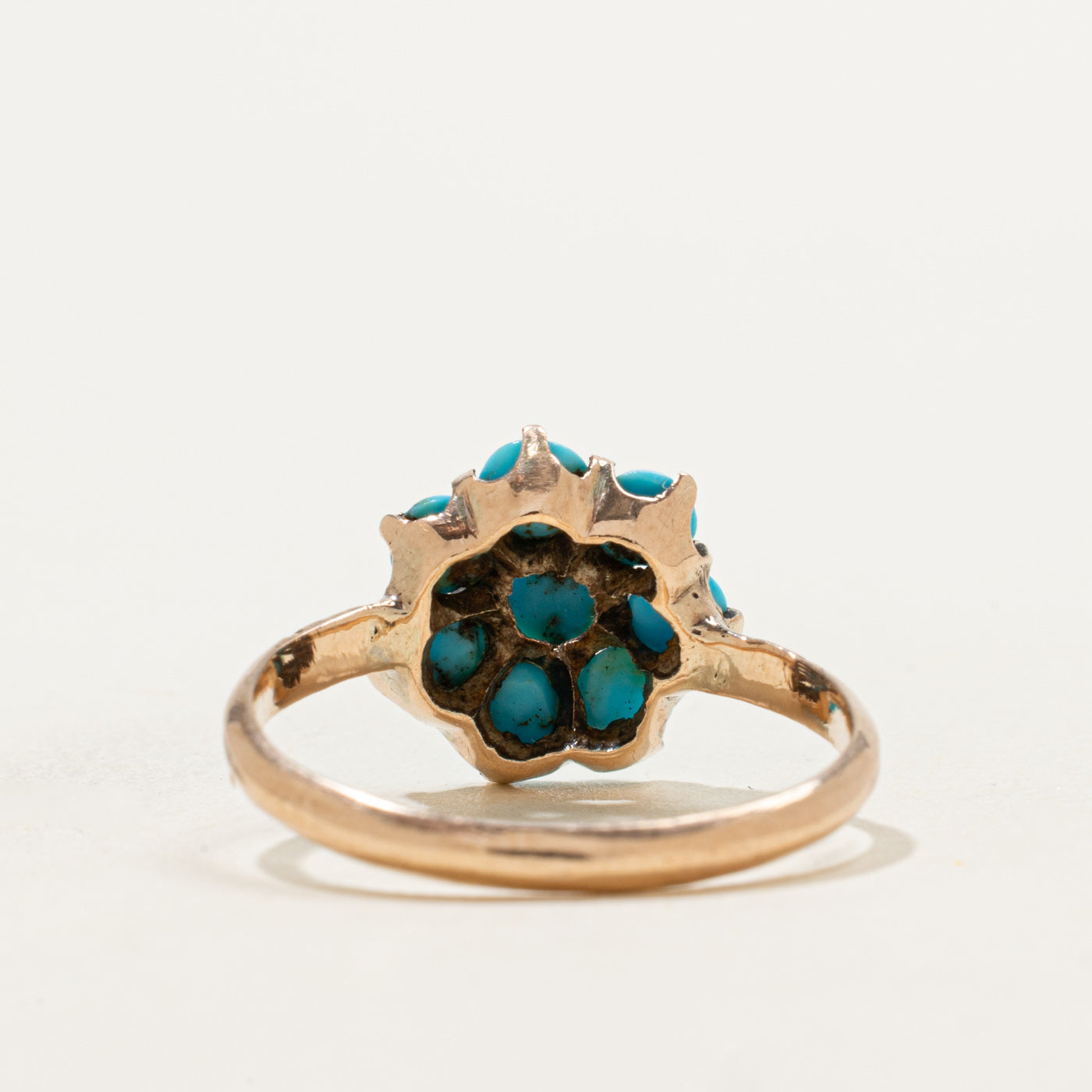 Vintage 9k Turquoise Cluster Ring | 1.25ctw | SZ 7.5