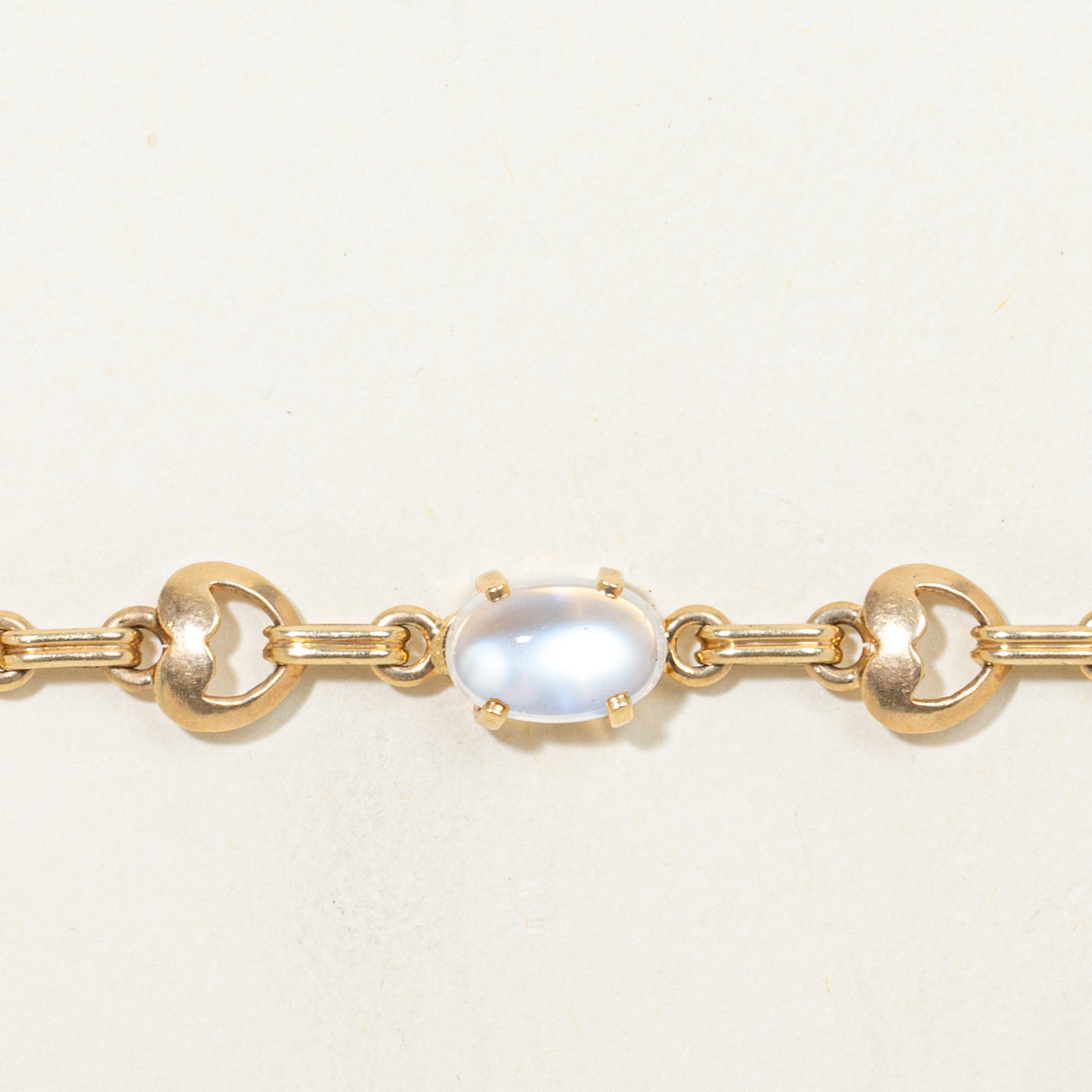 Vintage 14k Oval Cabochon Moonstone Bracelet | 12.00ctw | 7.5"