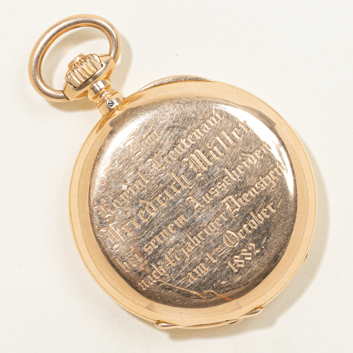 1880s Glashutte 18k Pocket Watch With Hunter Case, Regiment of the Gardes du Corps  |