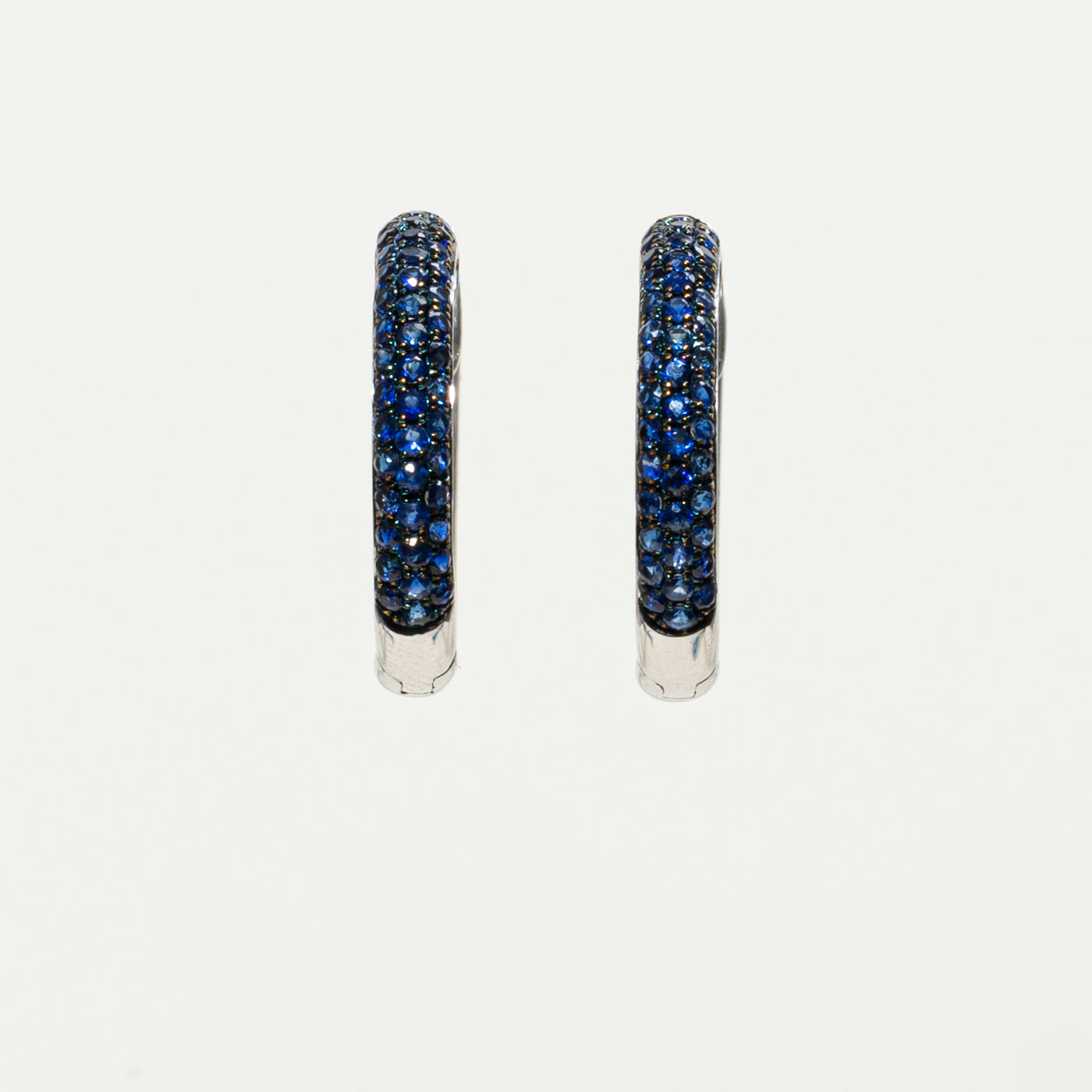 'Afarin' 18k Pavé Set Sapphire Hoop Earrings | 0.8ctw