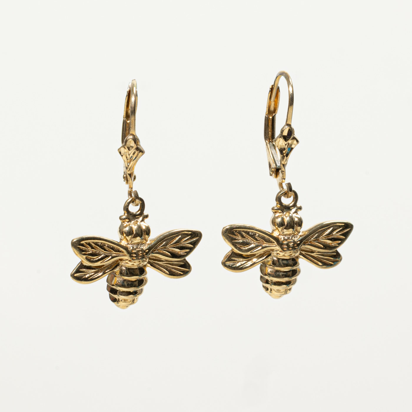 14k Bee Drop Earrings