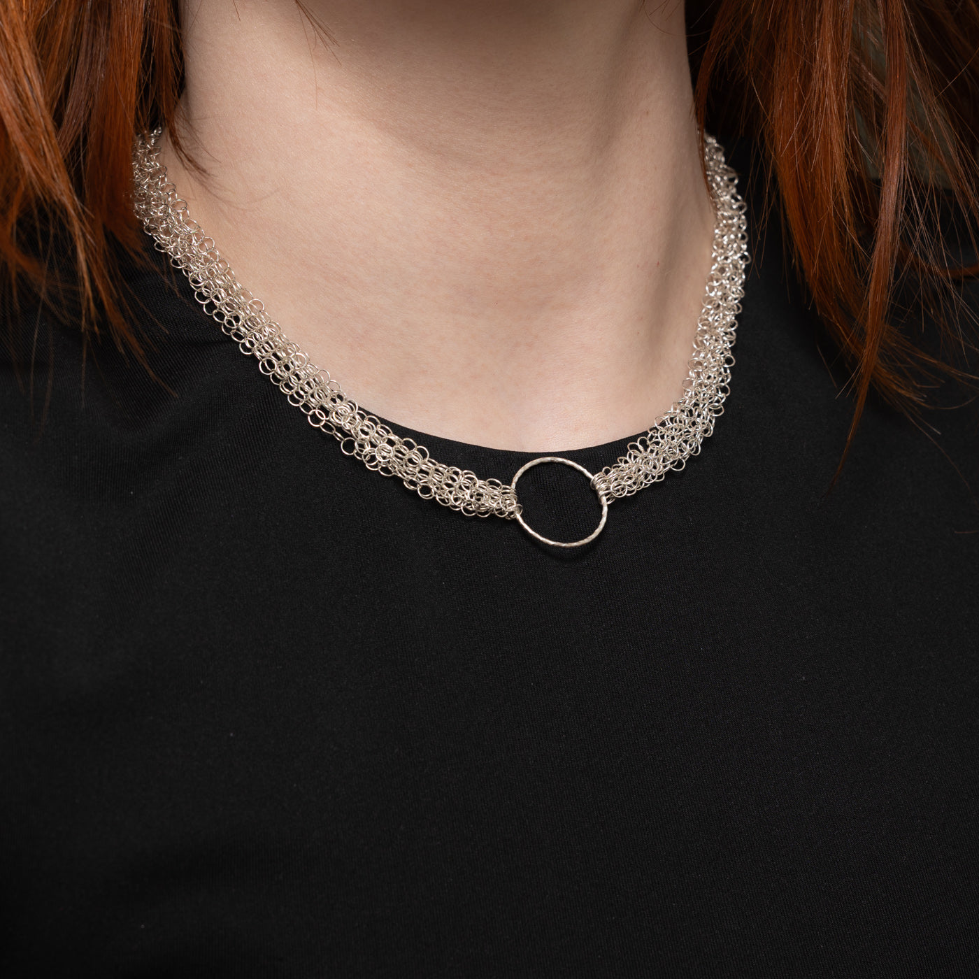 Sterling Silver Multi-Strand Circle Necklace | 16.5"