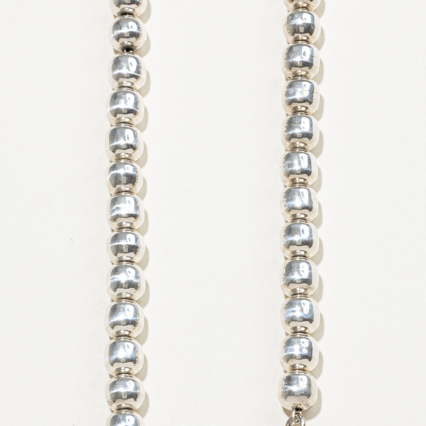 Sterling Silver Beaded Necklace | 8.2mm | 17"
