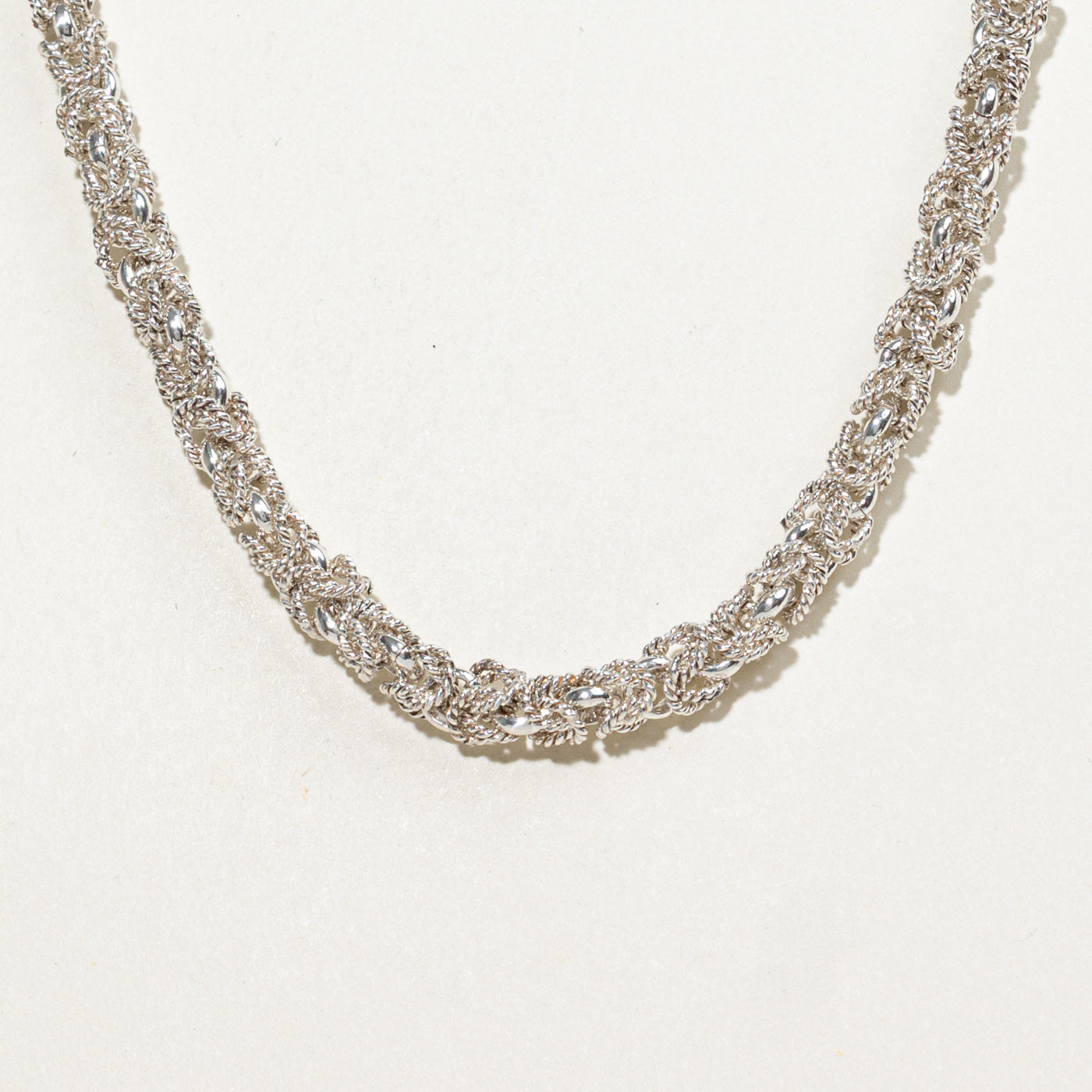 Sterling Silver Rope Textured Byzantine Chain | 5.6mm | 18"