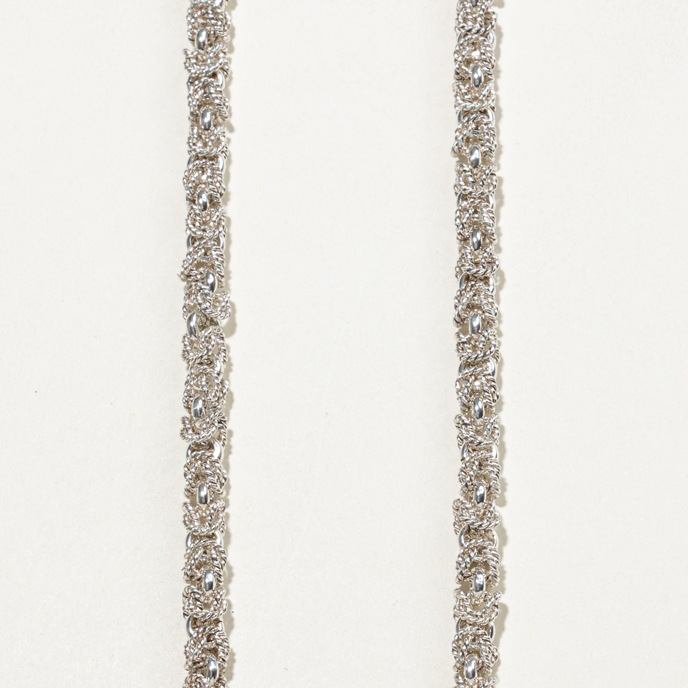Sterling Silver Rope Textured Byzantine Chain | 5.6mm | 18"