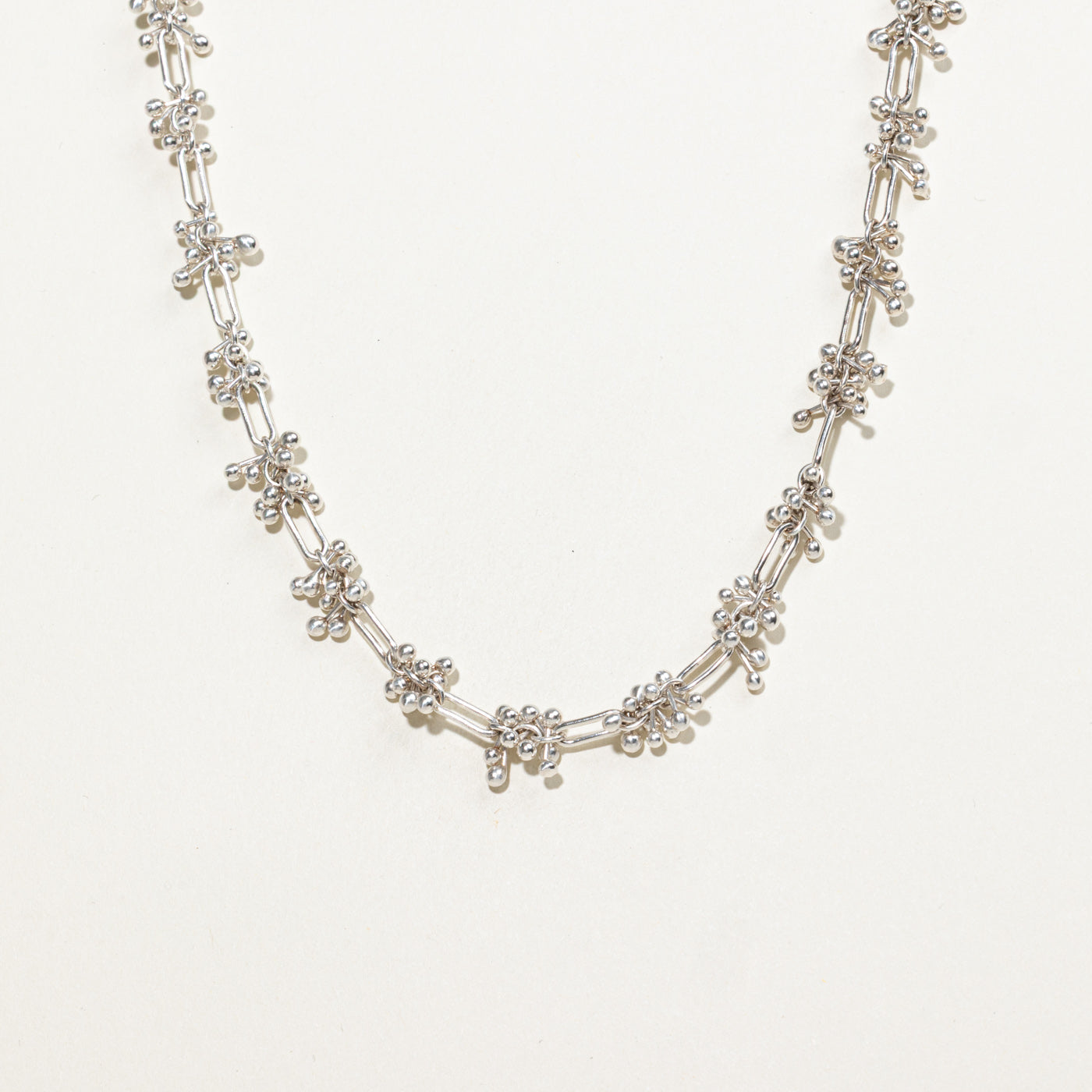 Sterling Silver Bead Cluster Chain Necklace | 19.5"