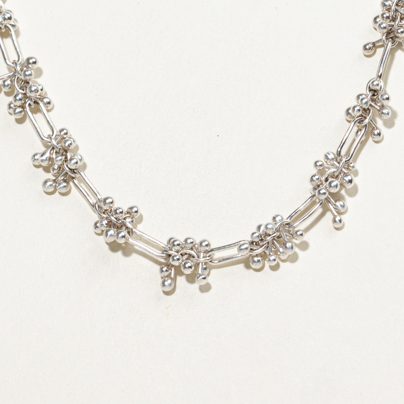 Sterling Silver Bead Cluster Chain Necklace | 19.5"