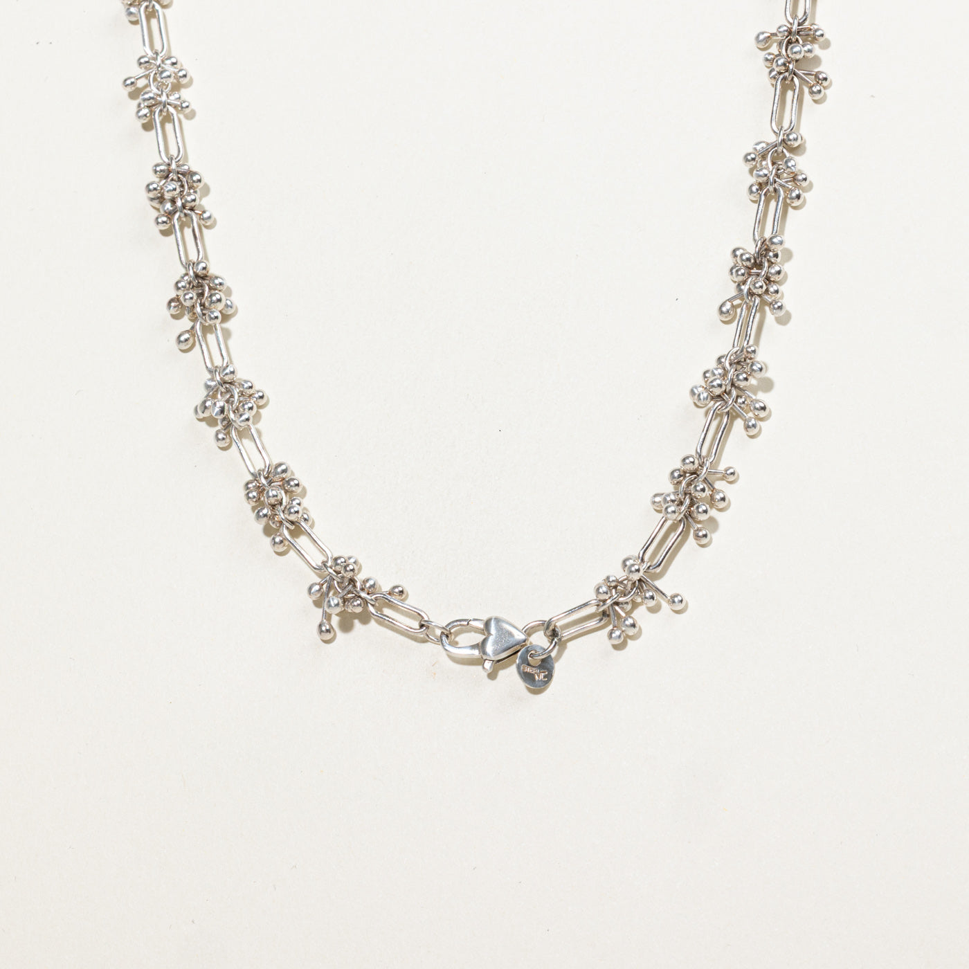 Sterling Silver Bead Cluster Chain Necklace | 19.5"