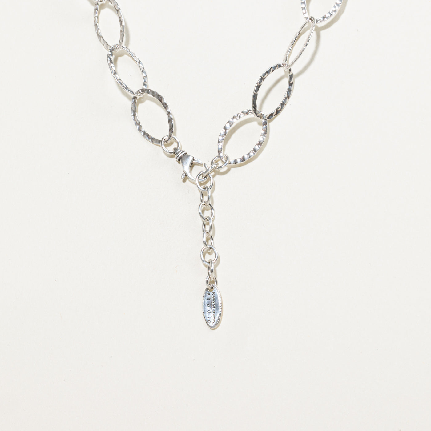 Sterling Silver Hammered Oval Link Chain | 14mm | 19.5"