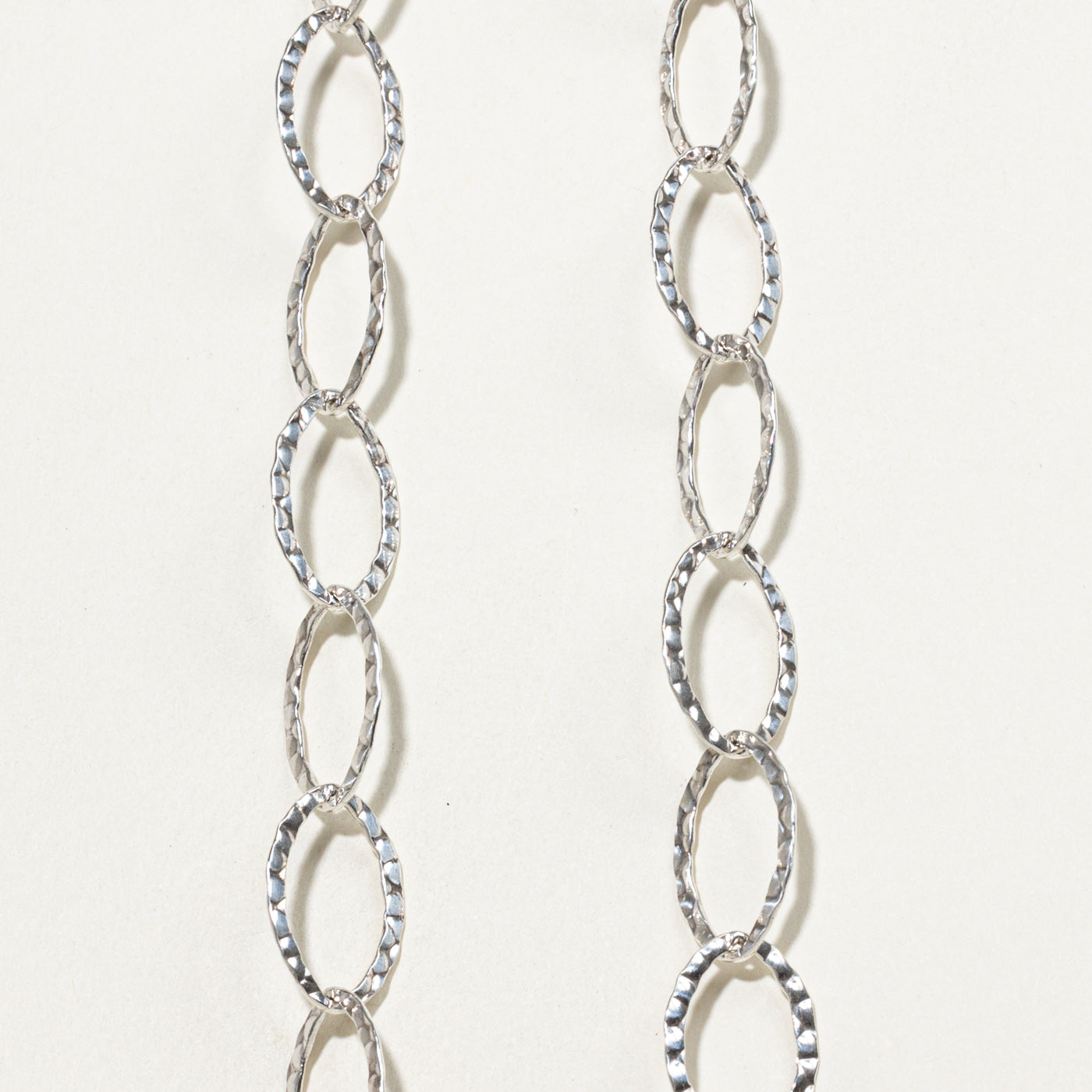 Sterling Silver Hammered Oval Link Chain | 14mm | 19.5
