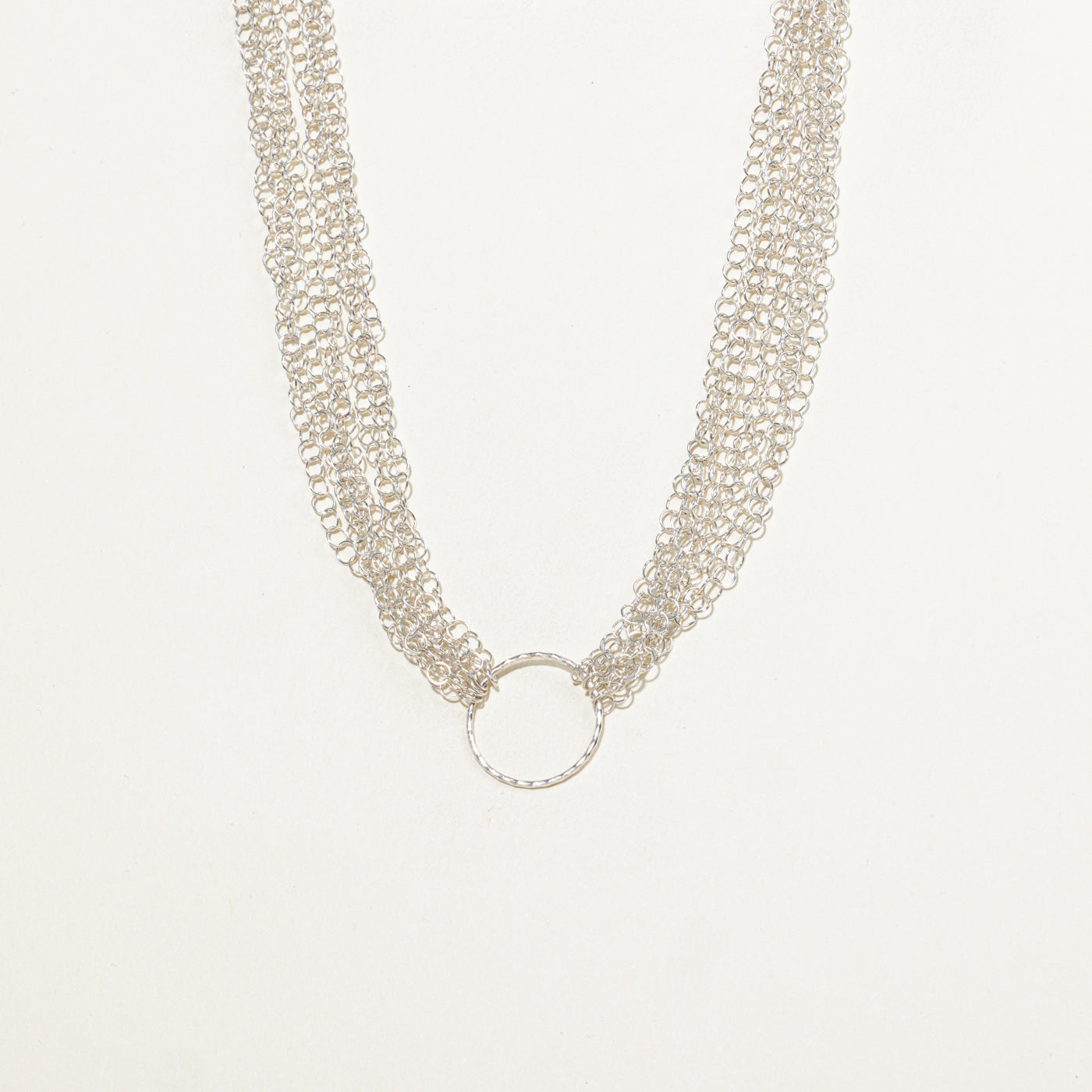 Sterling Silver Multi-Strand Circle Necklace | 16.5"
