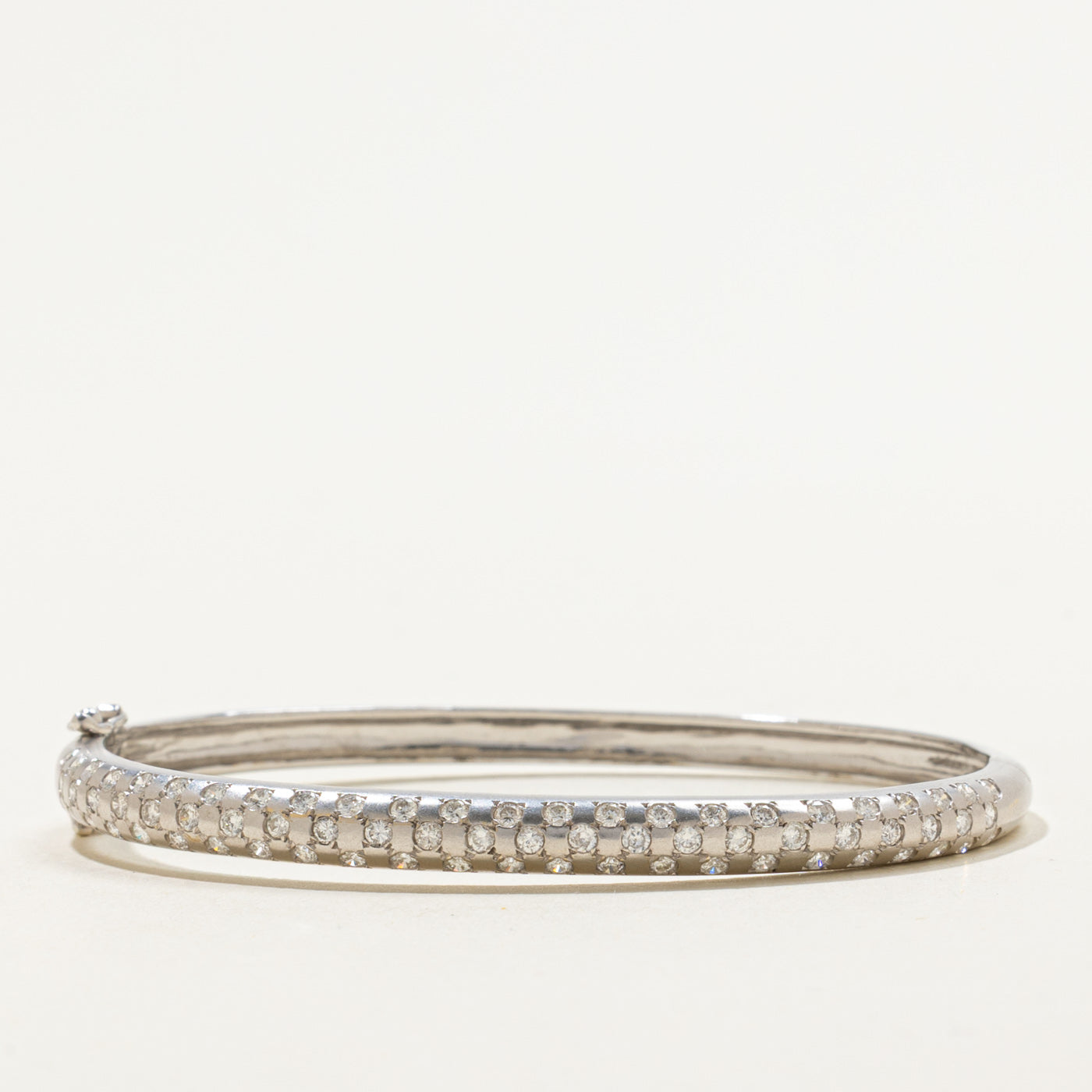 Flush Set Diamond Bangle Bracelet | 0.80ctw | 7"