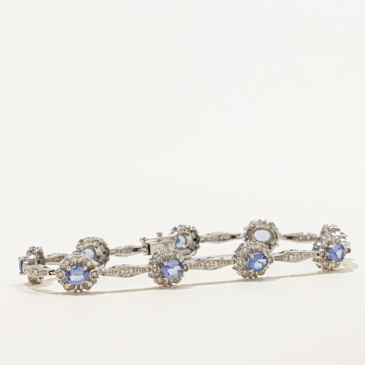 Tanzanite & Diamond Ornate Gemstone Bracelet | 2.70ctw, 0.45ctw | 7.75"