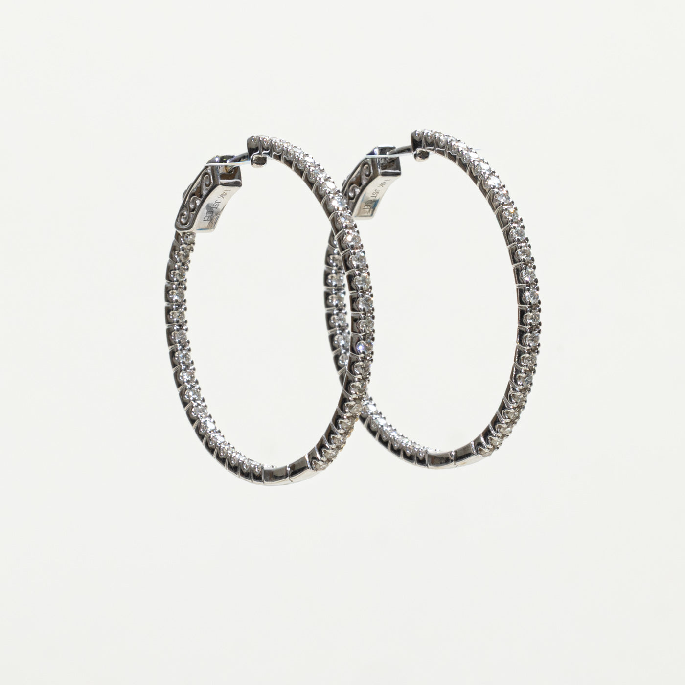 Diamond Large Hoop Earrings | 1.07ctw