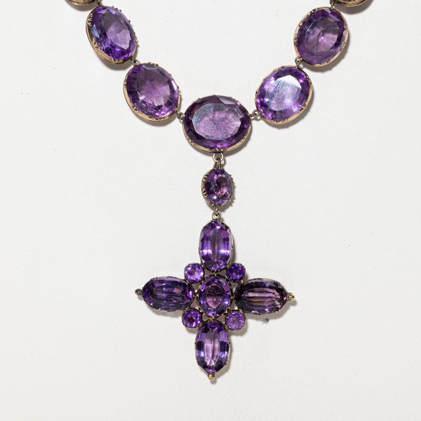 Vintage Amethyst Demi-Parure Necklace, Earring, Pendant & Brooch Set |