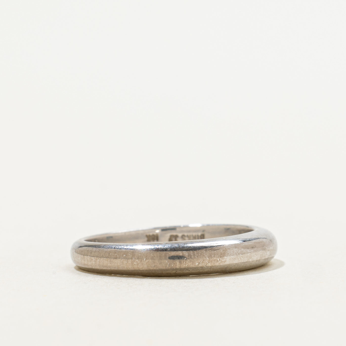 'Cavelti' 18k White Gold Petite Dome Ring | SZ 4.5