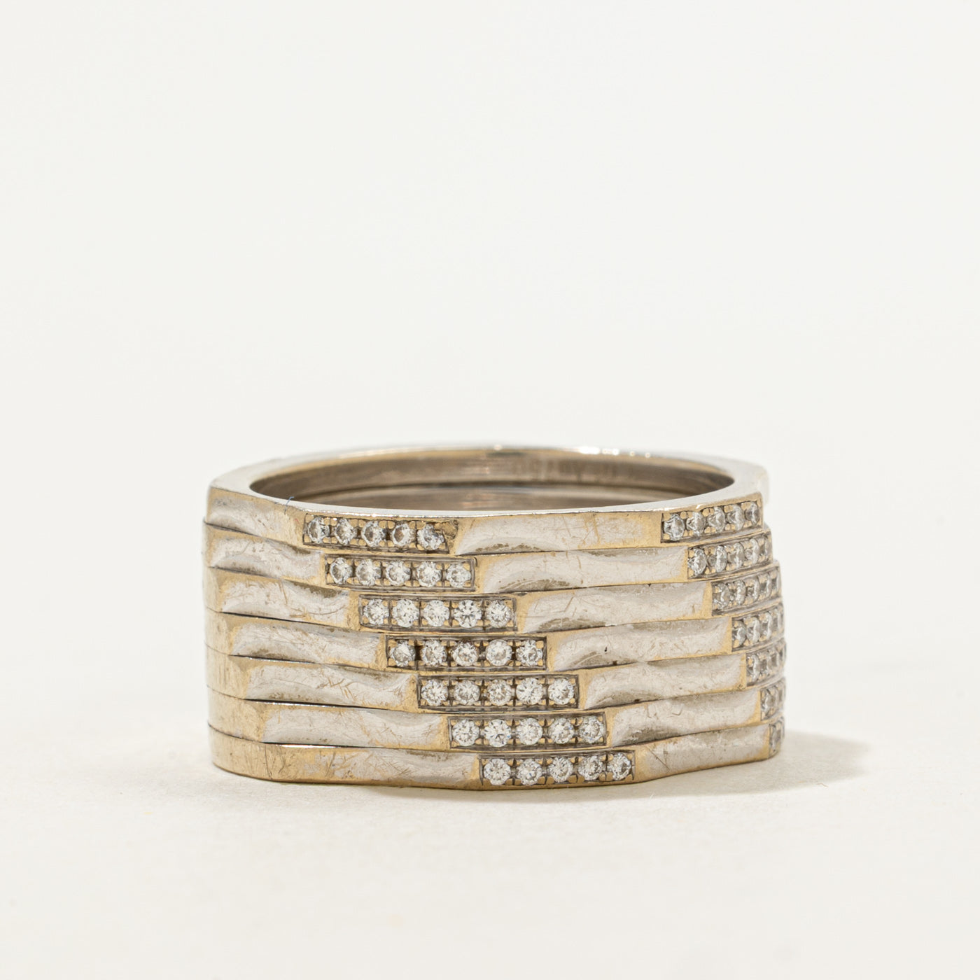 Multi Row Diamond Layered Band | 0.31ctw | SZ 8