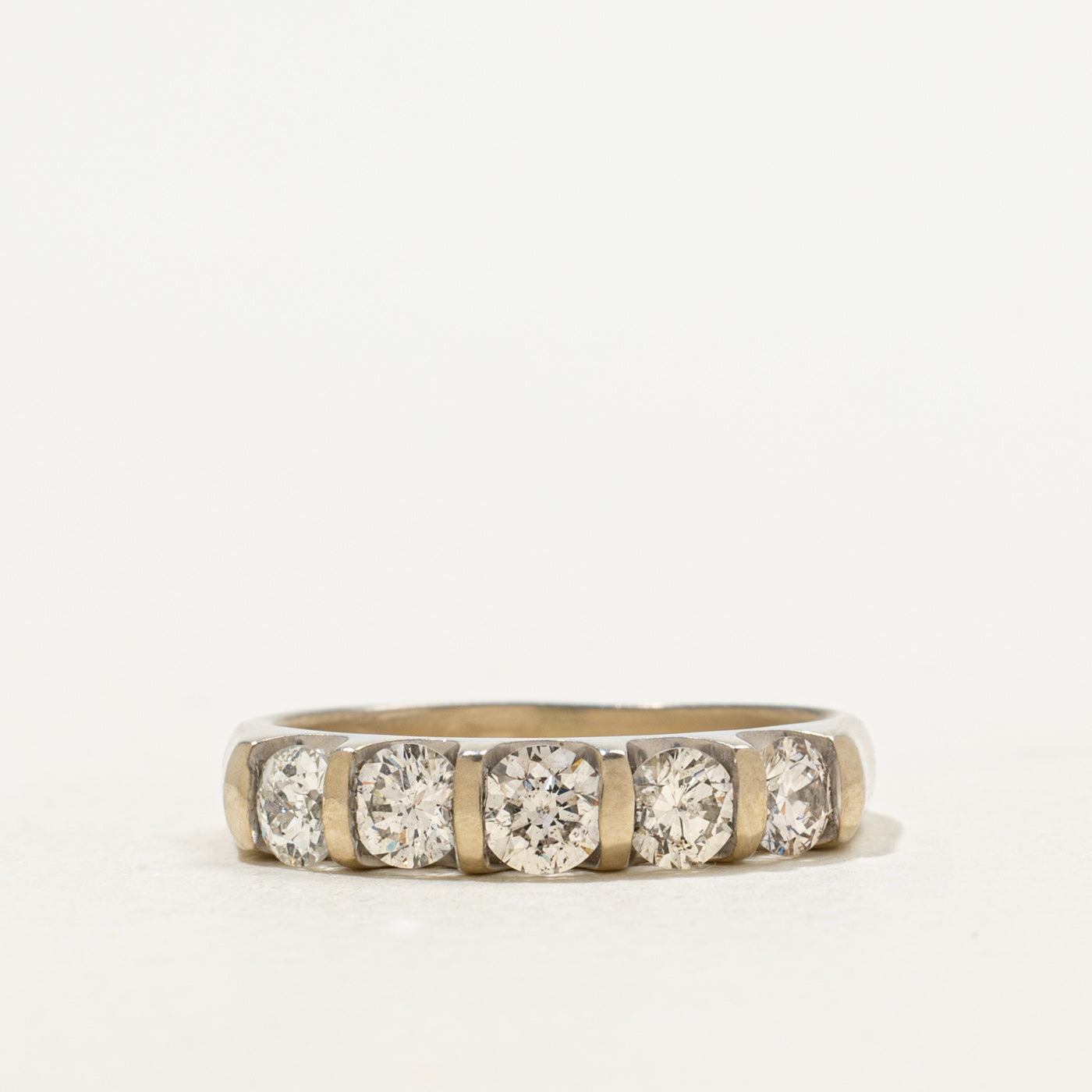 Tension Set Five Stone Diamond Band | 0.92ctw | SZ 5.5