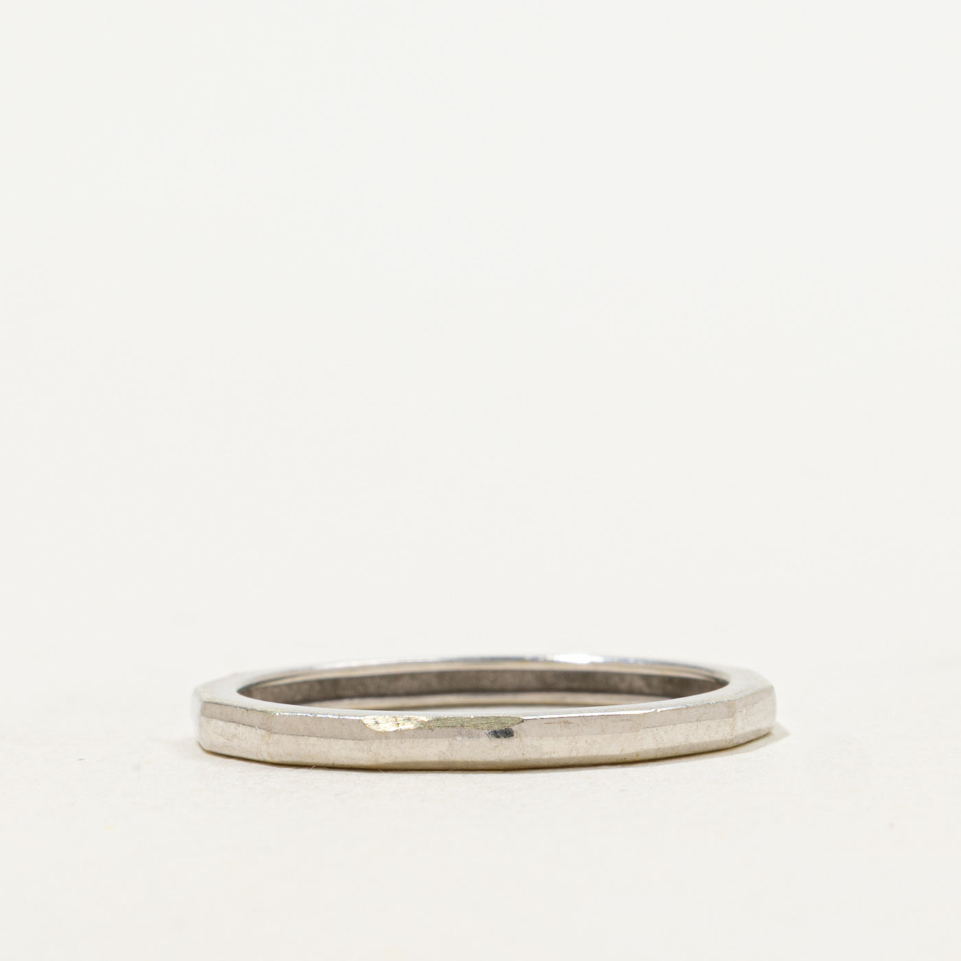 14k White Gold Geometric Band | SZ 6