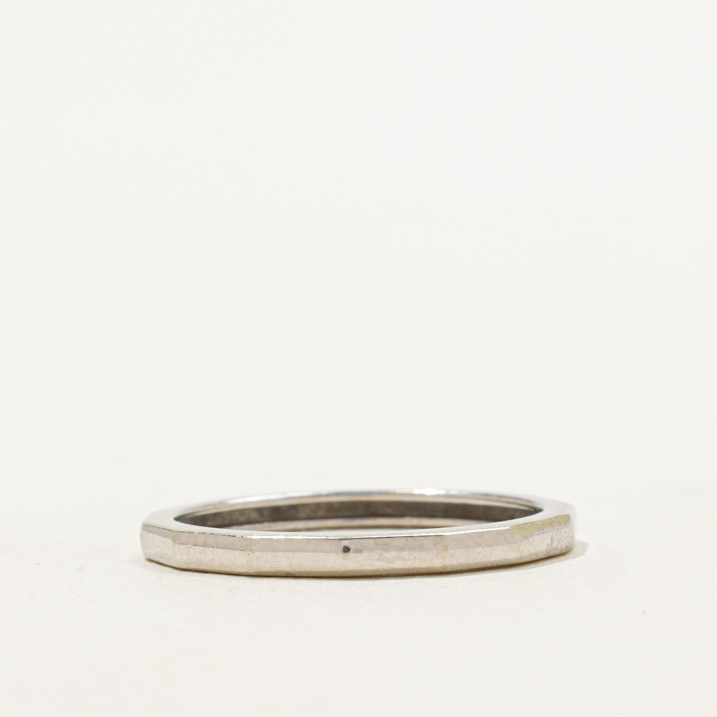 14k White Gold Geometric Band | SZ 6