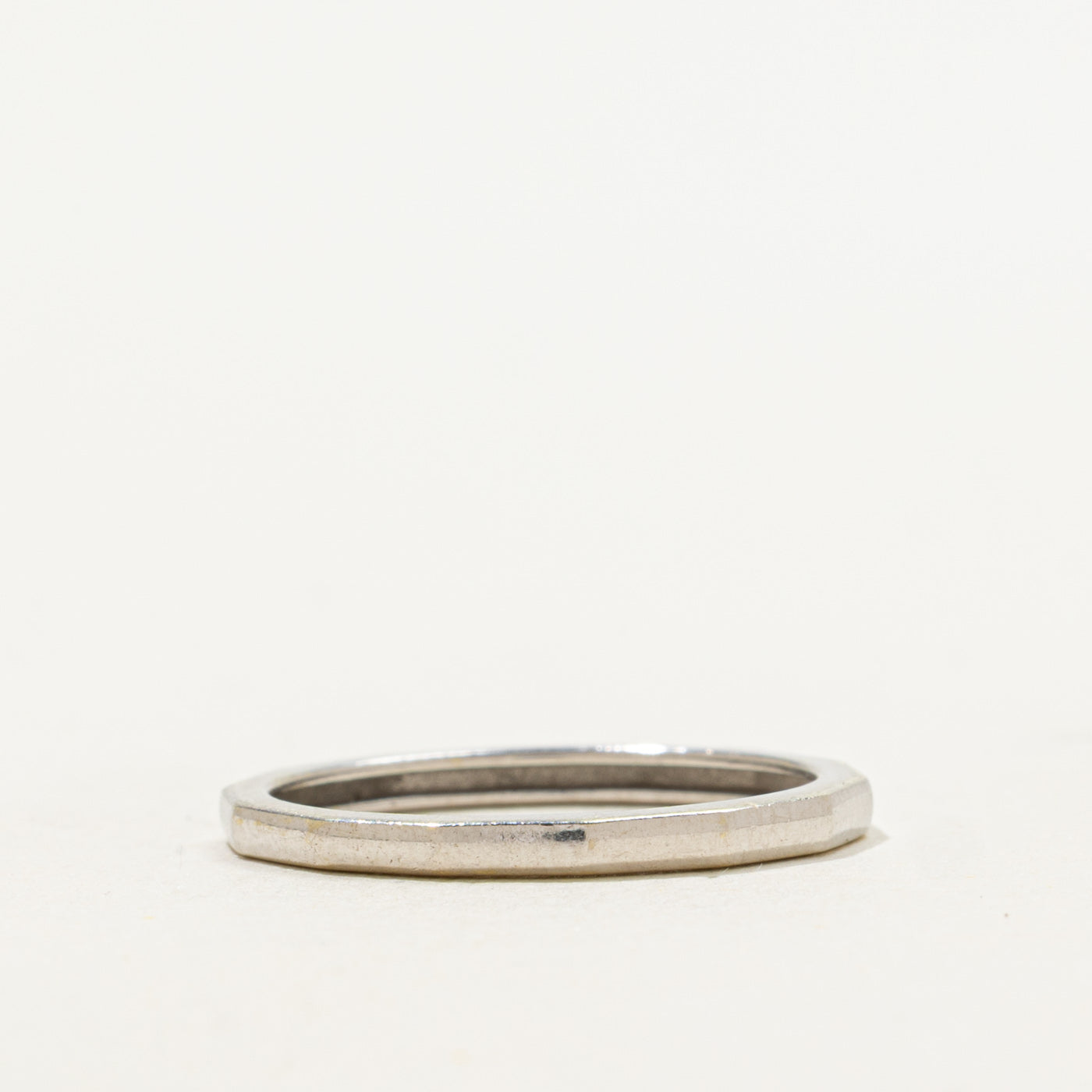14k White Gold Geometric Band | SZ 6