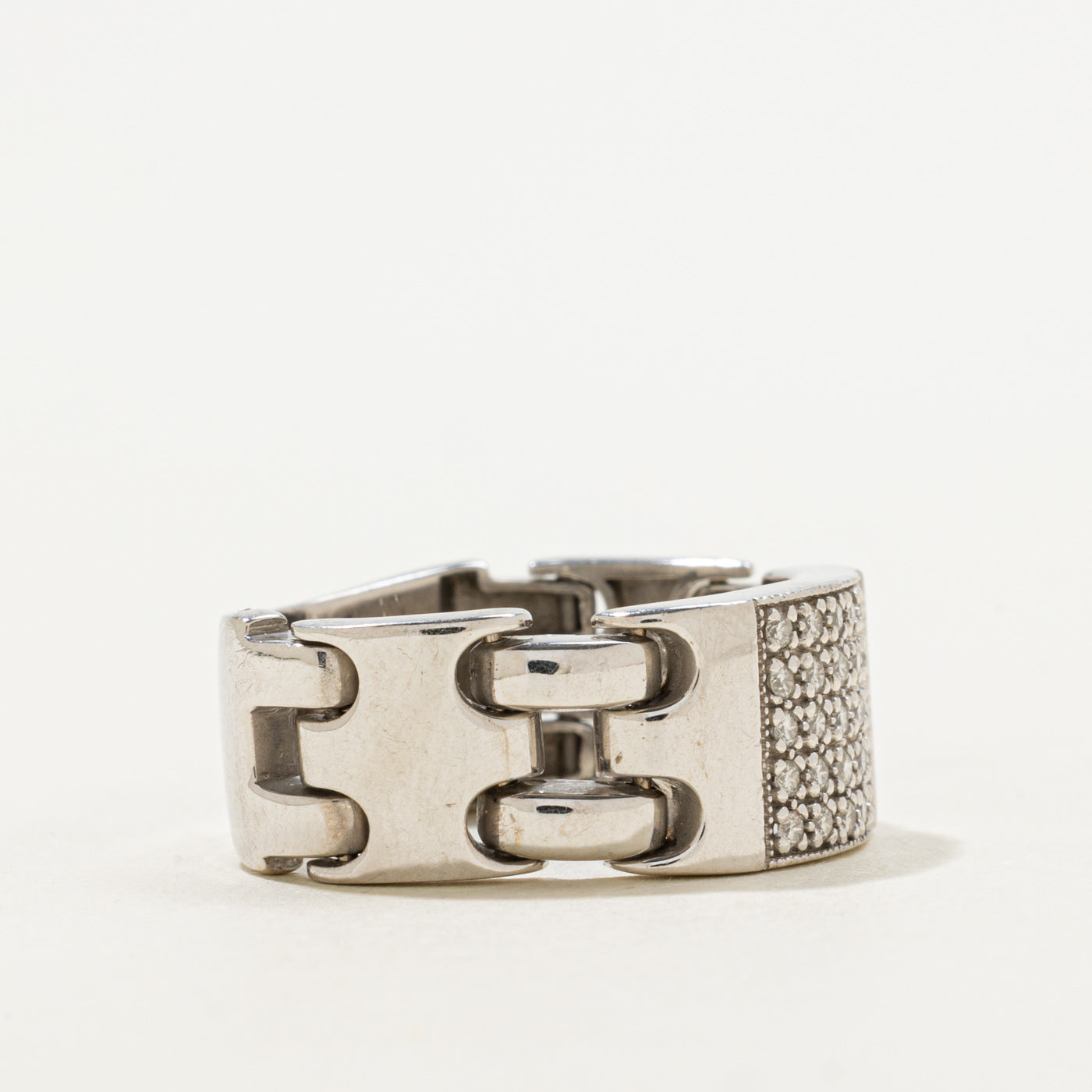 Diamond Grid & Chain Link Ring | 0.15ctw | SZ 9.25