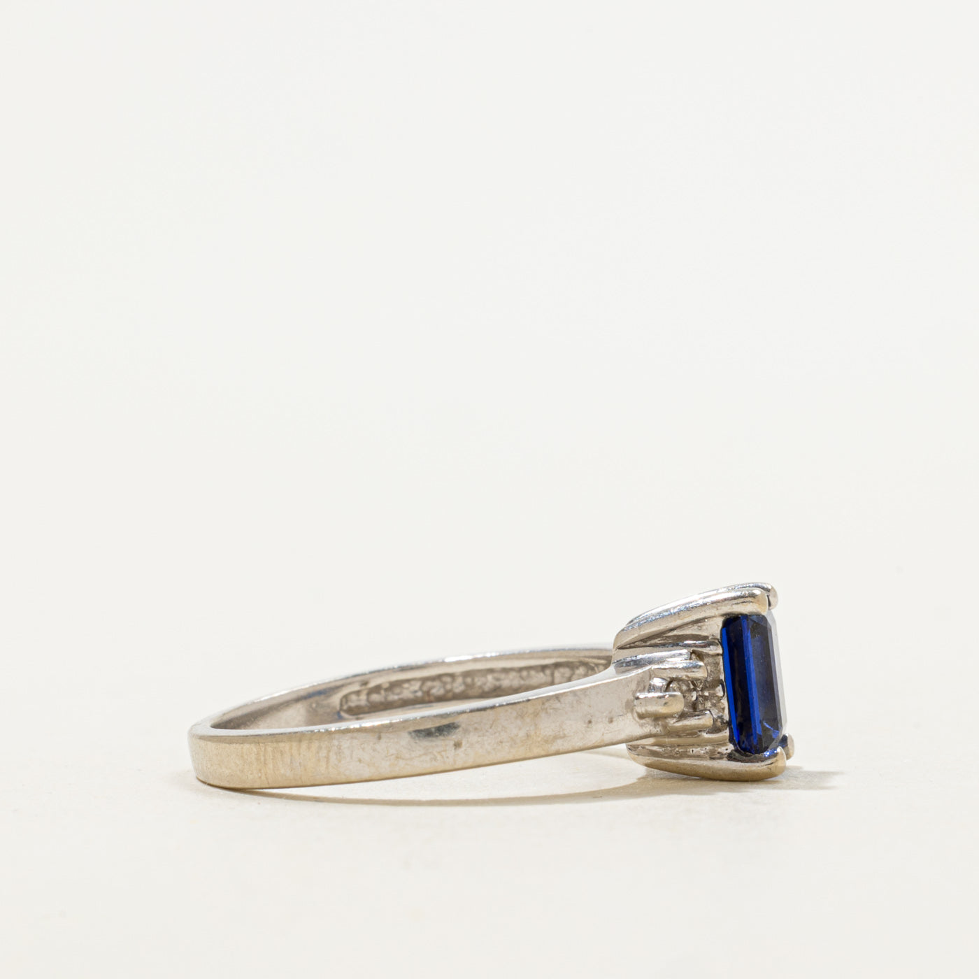 14k Synthetic Sapphire & Natural Diamond Accented Ring | 1.08ct, 0.06ctw | SZ 7.25