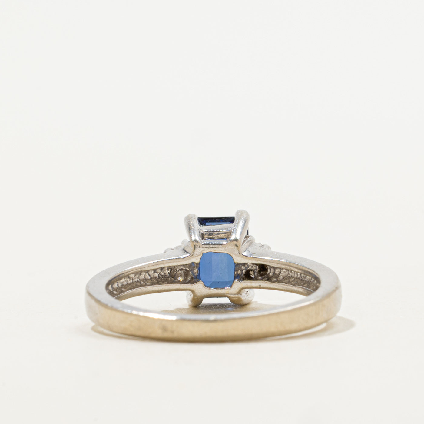 14k Synthetic Sapphire & Natural Diamond Accented Ring | 1.08ct, 0.06ctw | SZ 7.25